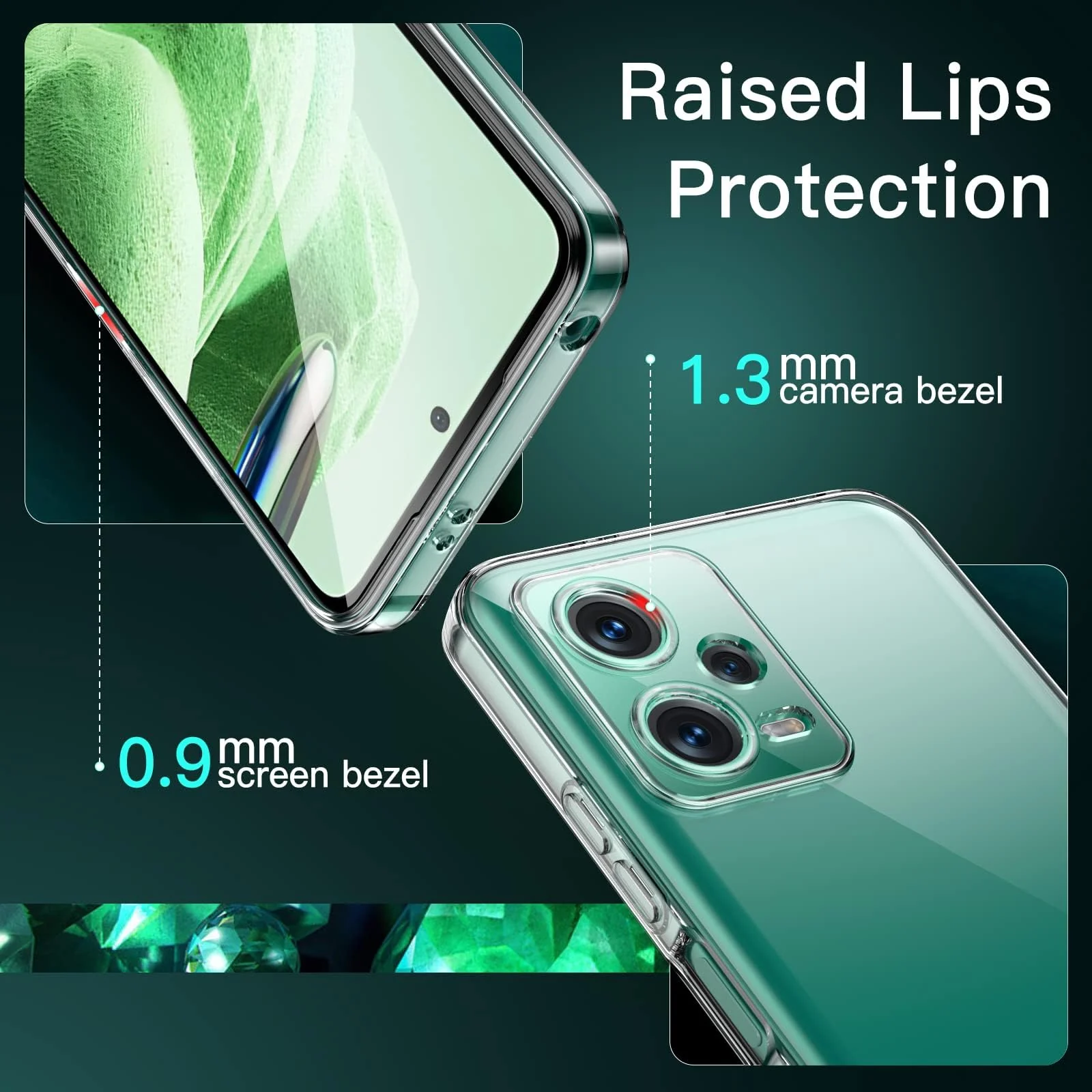 DL3 Mobilak Case Compatible with Xiaomi Redmi Note 12 5G / Poco X5 5G Case Crystal Soft TPU Gel Case Flexible Silicone Anti-Scratch Camera Protection TPU Cover - Clear