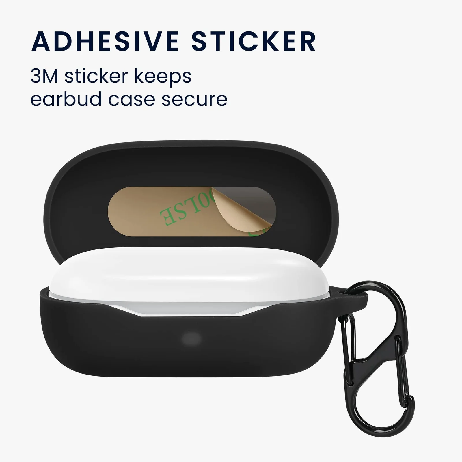 DL3 Mobilak Silicone Case Compatible with Huawei Freebuds SE Earbuds, Soft Silicone Protective Case Cover, Shockproof Sleeve with Carabiner - Black