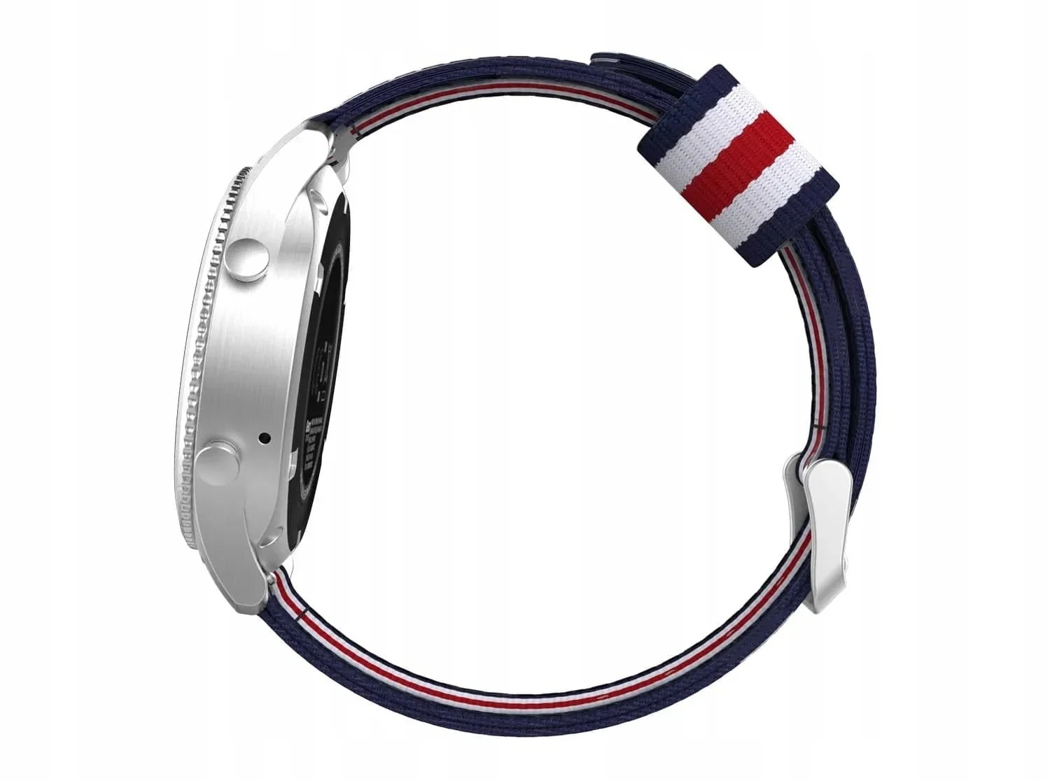 DL3 Mobilak Nylon Canvas Band 20MM Strap For Samsung Gear Sport/Watch 4/Watch 5/Watch 5 Pro/S2 classic/active 2 40mm 44mm/Amazfit GTS 3/4/4 Mini/Bip 3/Pro/GTS 2 mini/GTS 2e/Bip U - Blue Red
