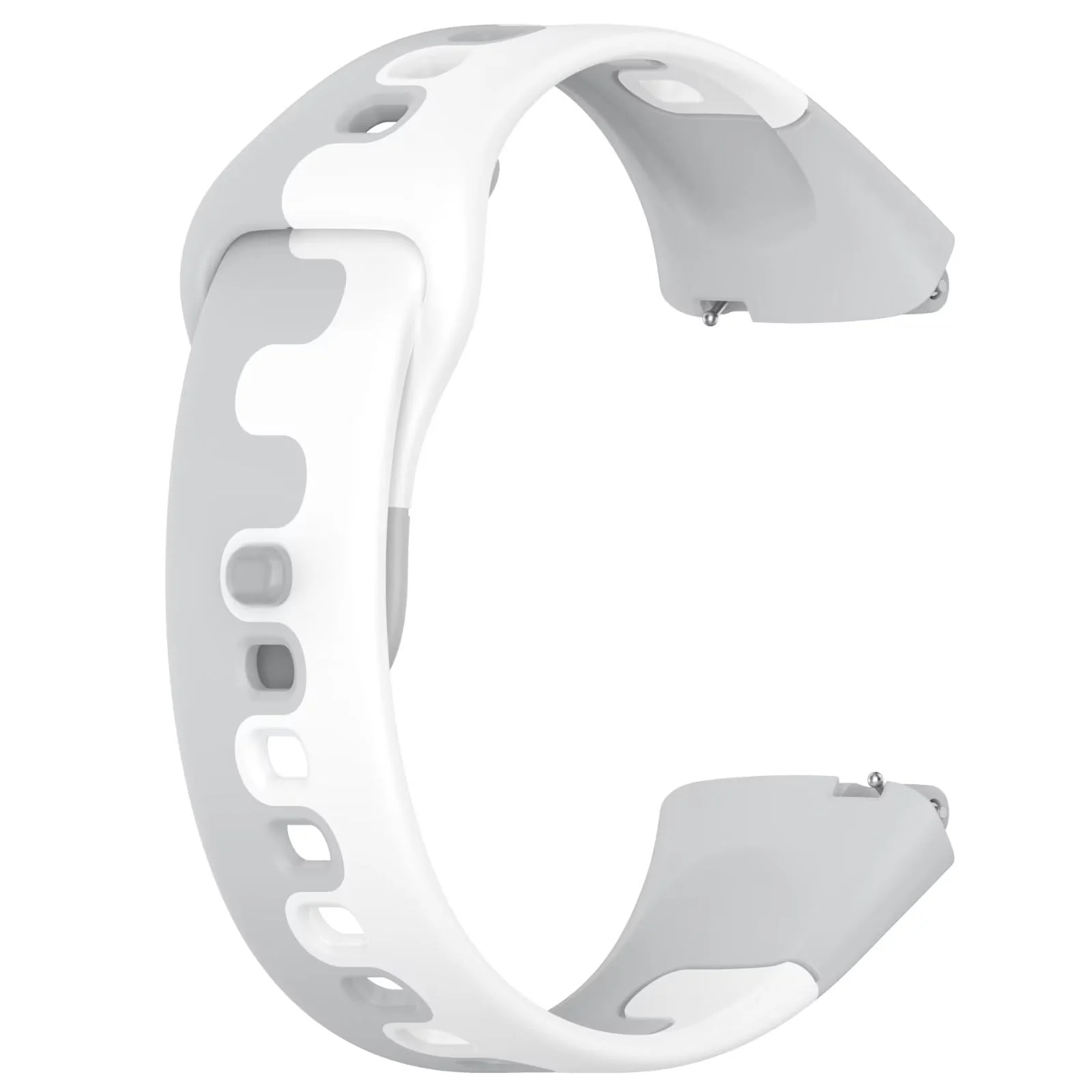 DL3 Mobilak Strap Silicone Compatible With Xiaomi Redmi Watch 3 Active/Redmi Watch 3 Lite, Sport Silicone Watch Band Wrist Strap, Bracelet Wristband Wrist Strap - Gray & White