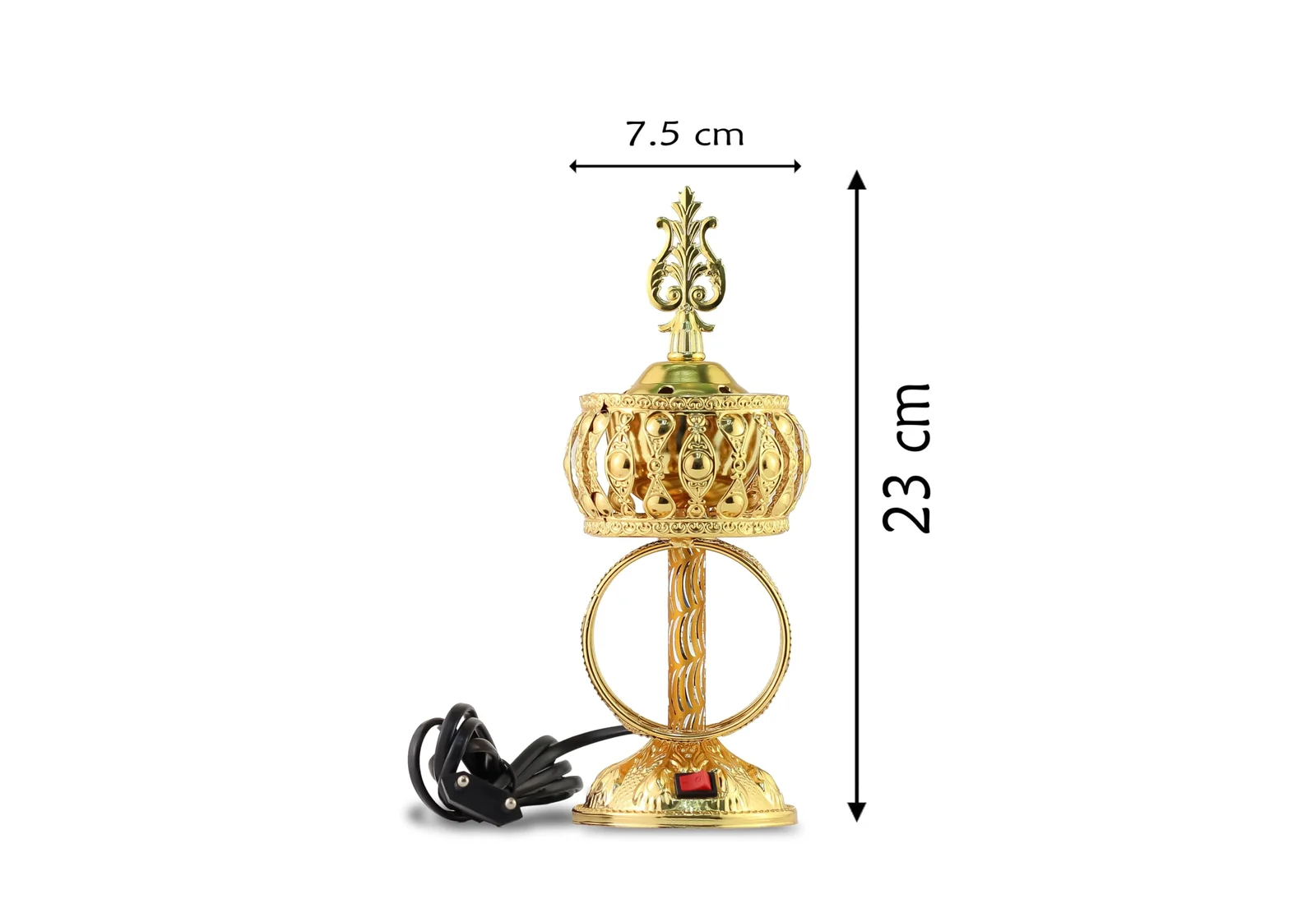 Mobigon Arabian Electric Incense Burners metal Vintage Arabic Burner, Middle Eastern Incense Holder- Electric Incense Burner Bakhoor Suitable For Arabian Oud, Home, Hotel Decor - R. Gold