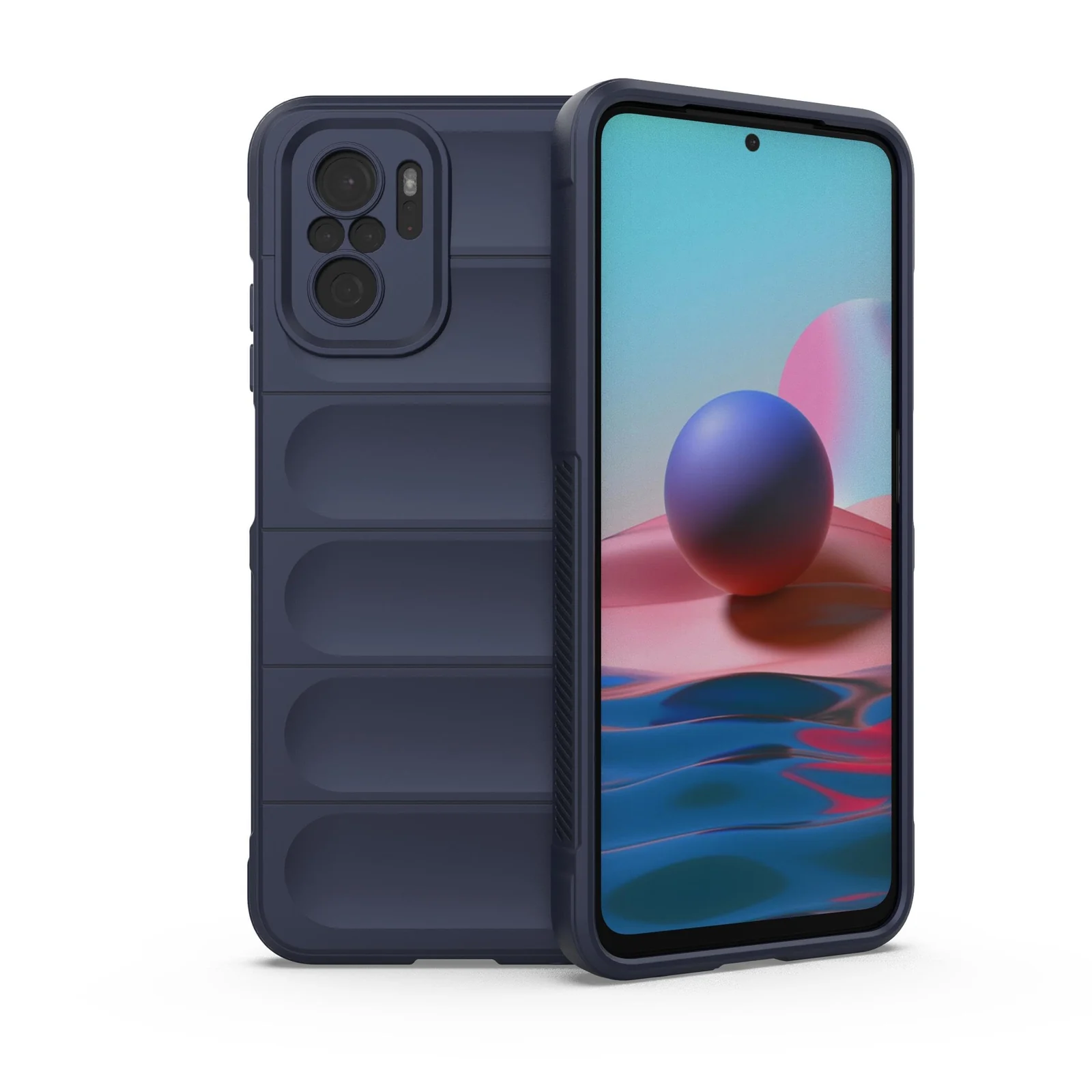 DL3 Mobilak Flexible Silicone and TPU Protective Case with Camera Protection for Xiaomi Redmi Note 10 4G / Note 10S - Blue