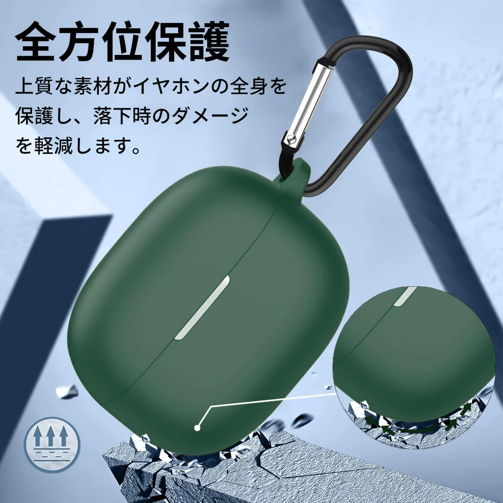 DL3 Mobilak Compatible with Xiaomi Redmi Buds 5 Pro Case Cover, Soft Silicone Shockproof Protective Skin Case for Xiaomi Redmi Buds 5 Pro Wireless Earbuds with Carabiner - Green