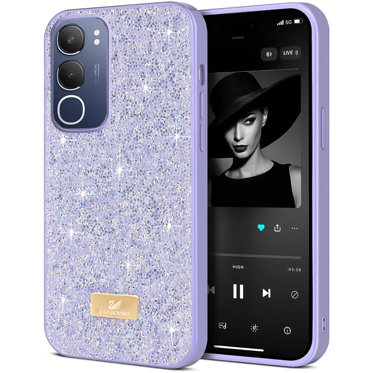 Vivo Y29 5G / Y19s 4G — DL3 Mobilak Glitter Protective Case for vivo Y29 5G / Y19s 4G, Supports wireless charging, Shock-absorbing protection, Scratch-resistant surface