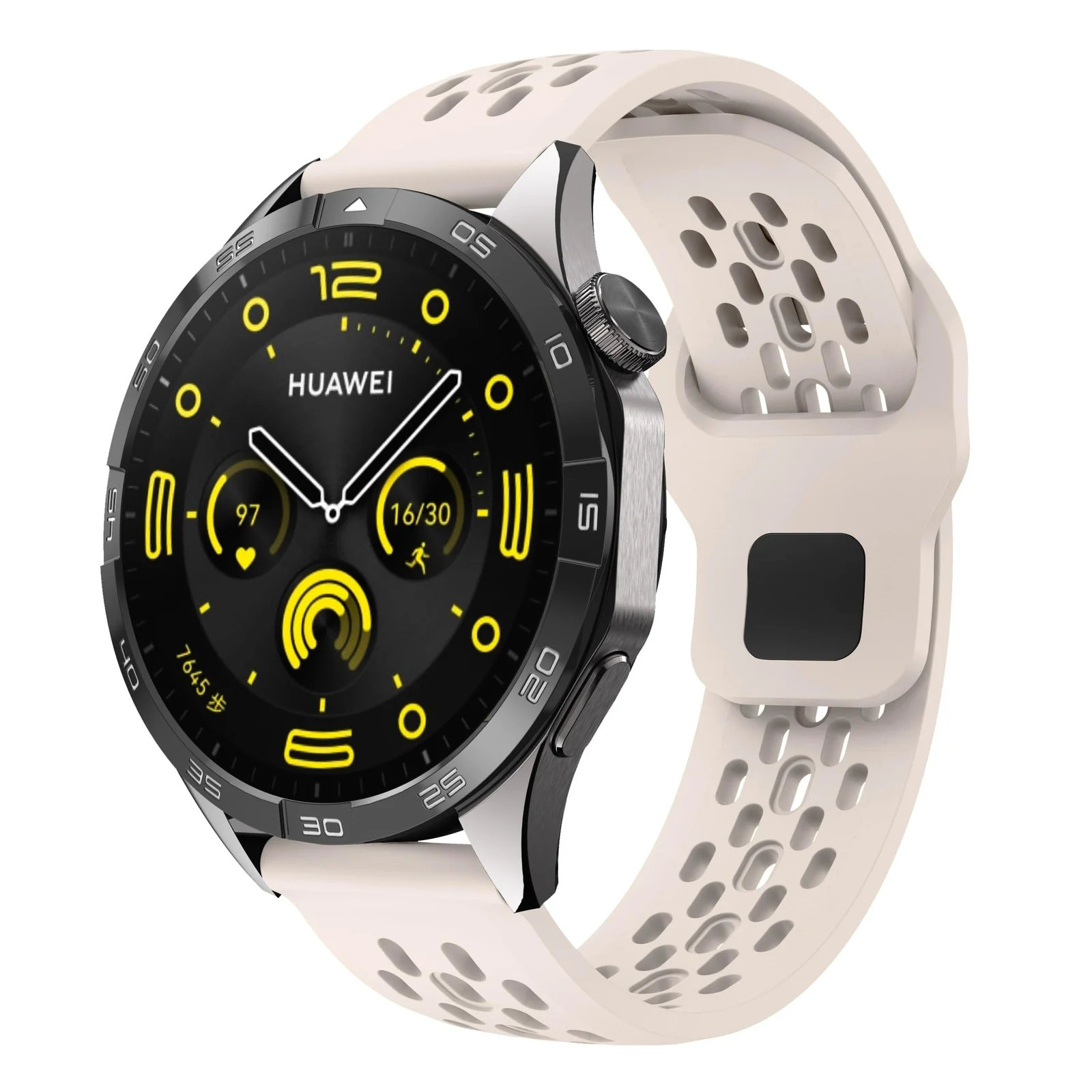DL3 Mobilak 22mm Breathable Sport Band for Xiaomi Redmi Watch 5 Lite/5 Active/Samsung Galaxy Watch 3 45mm/Watch 46mm/Gear S3/Huawei watch GT6 GT5 GT4 GT3 GT2 (46MM)/GT2E/GT 3 Pro/GT 5 Pro, Soft Silicone Strap - Starlight