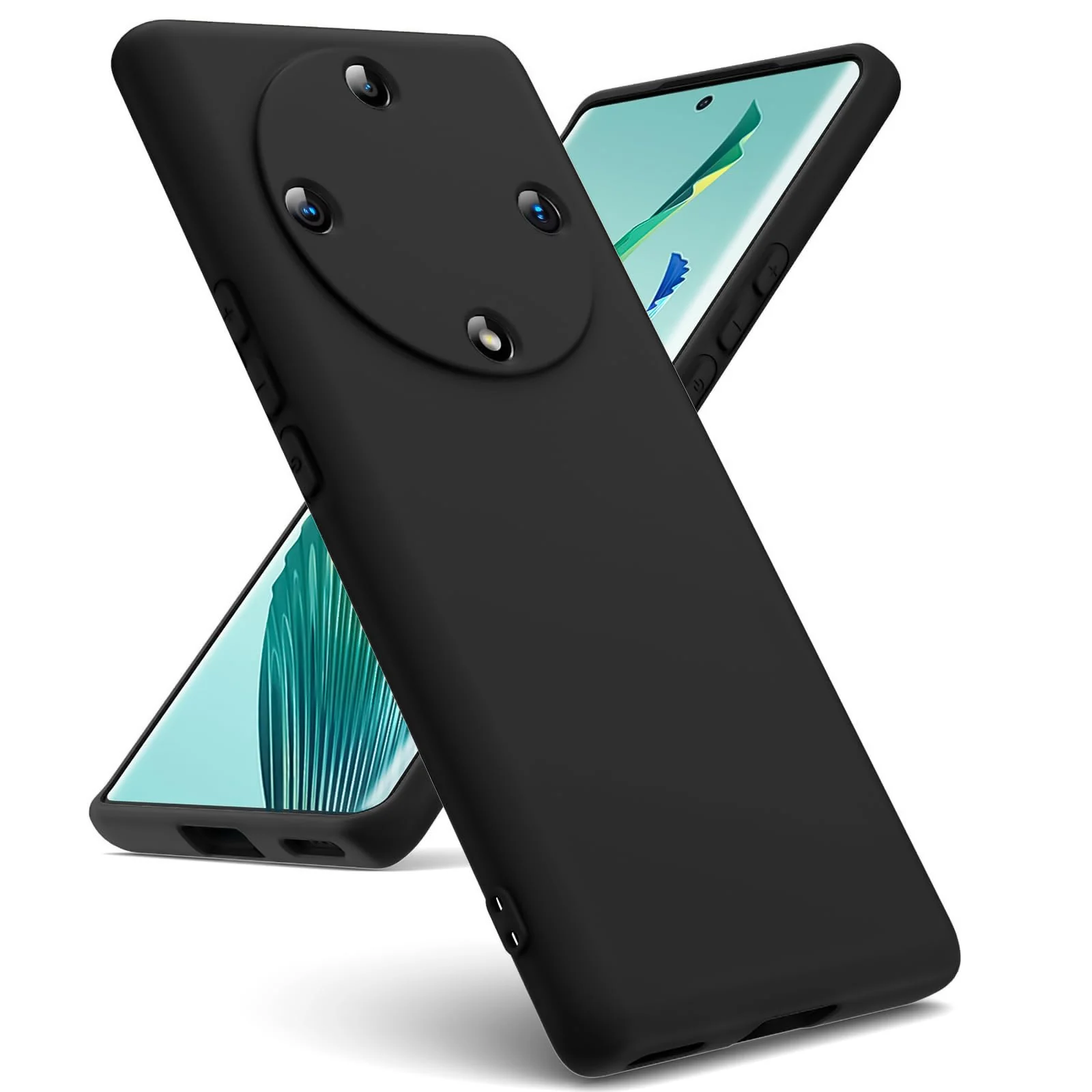 DL3 Mobilak Soft Silicone Protective Case for Honor X9a with Microfiber Lining and Shockproof Design - Black