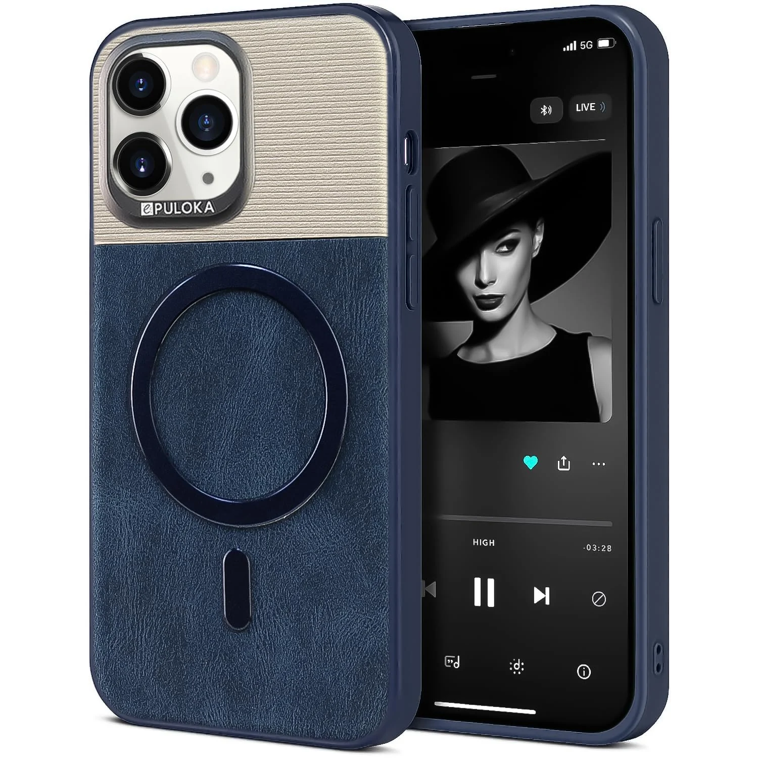 iPhone 13 Pro Max — DL3 Mobilak Leather Wallet Case with Card Slot for iPhone 13 Pro Max with Camera Protection and MagSafe Compatibility