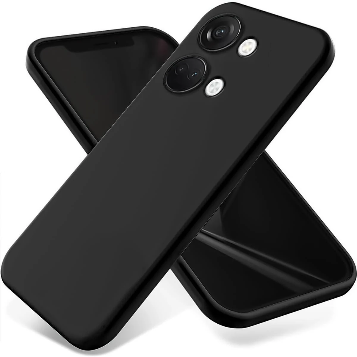 DL3 Mobilak Silicone Protective Case for OnePlus Nord 3, Shock-absorbing protection, Scratch-resistant surface, Soft microfiber lining - Black