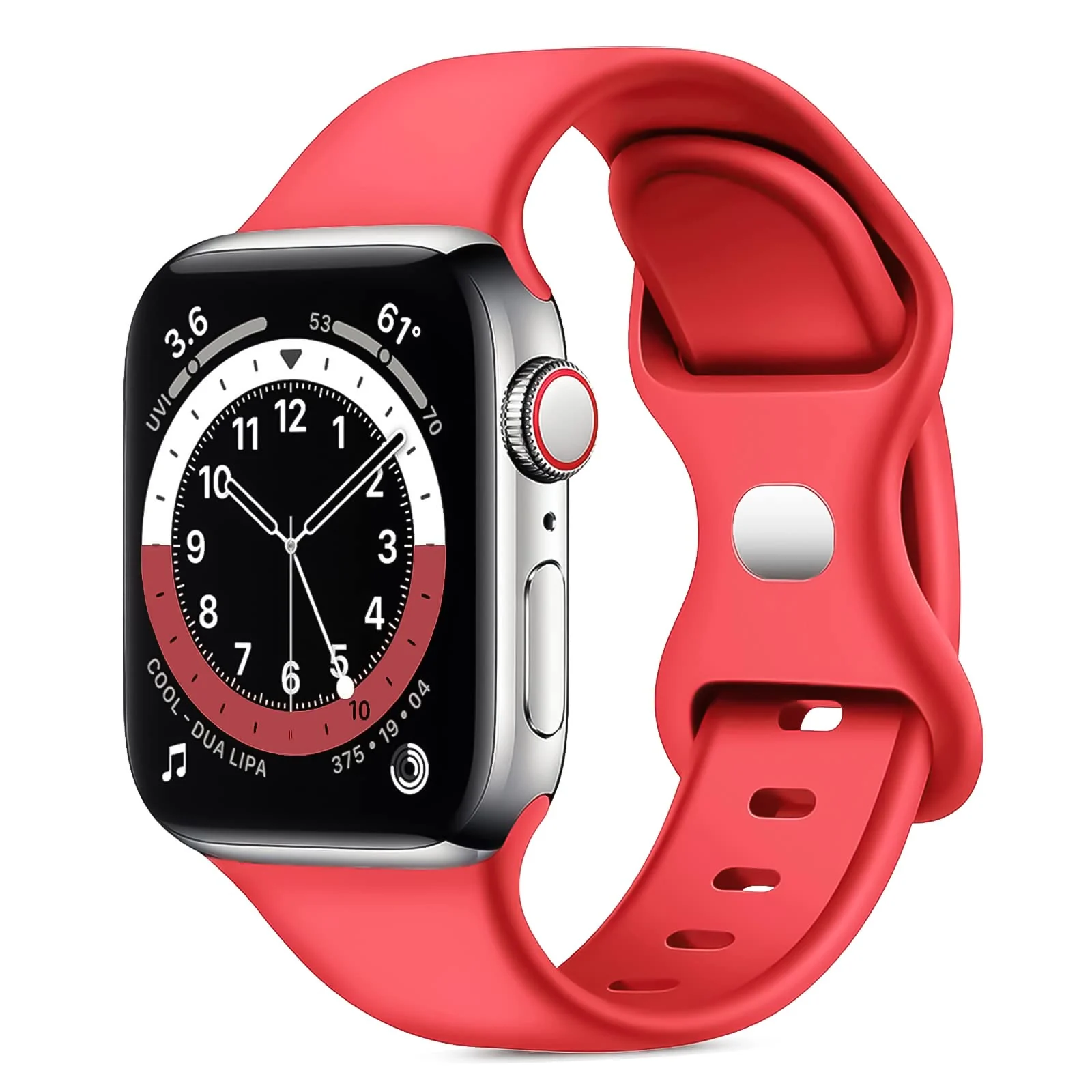 DL3 Mobilak Bands Compatible with Apple Watch Ultra 49mm 45mm 44mm 42mm 41mm 40mm 38mm, Replacement Soft Silicone Strap for iWatch Ultra/Ultra 2 Series 9/8/7/6/5/4/3/2/1 (A. , 42MM/44MM/45MM/49MM) - A.Red