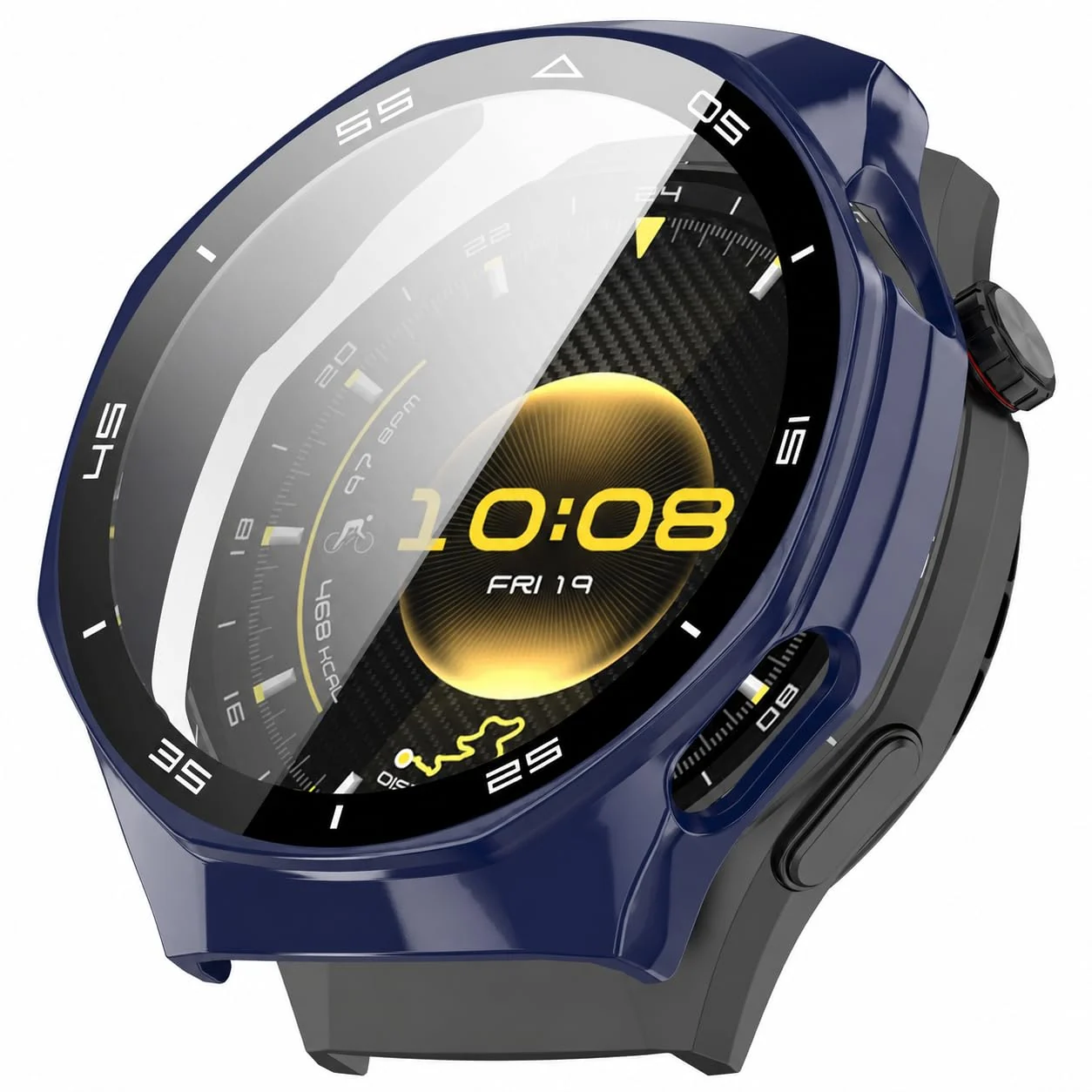 DL3 Mobilak Protective Case for Huawei Watch GT 6 Pro 46mm, Hard PC Bumper Cover with Built-in Tempered Glass Screen Protector Shell Cover Full Coverage with Scale for GT6 Pro 46 mm - Blue