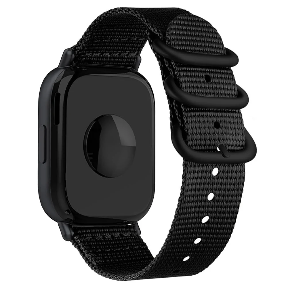 DL3 Mobilak Nylon Band Compatible with Xiaomi Redmi Watch 5 Active/Redmi Watch 5 Lite, 22mm Metal Buckle Sports Watch Strap Men Women Replacement Strap - A-black