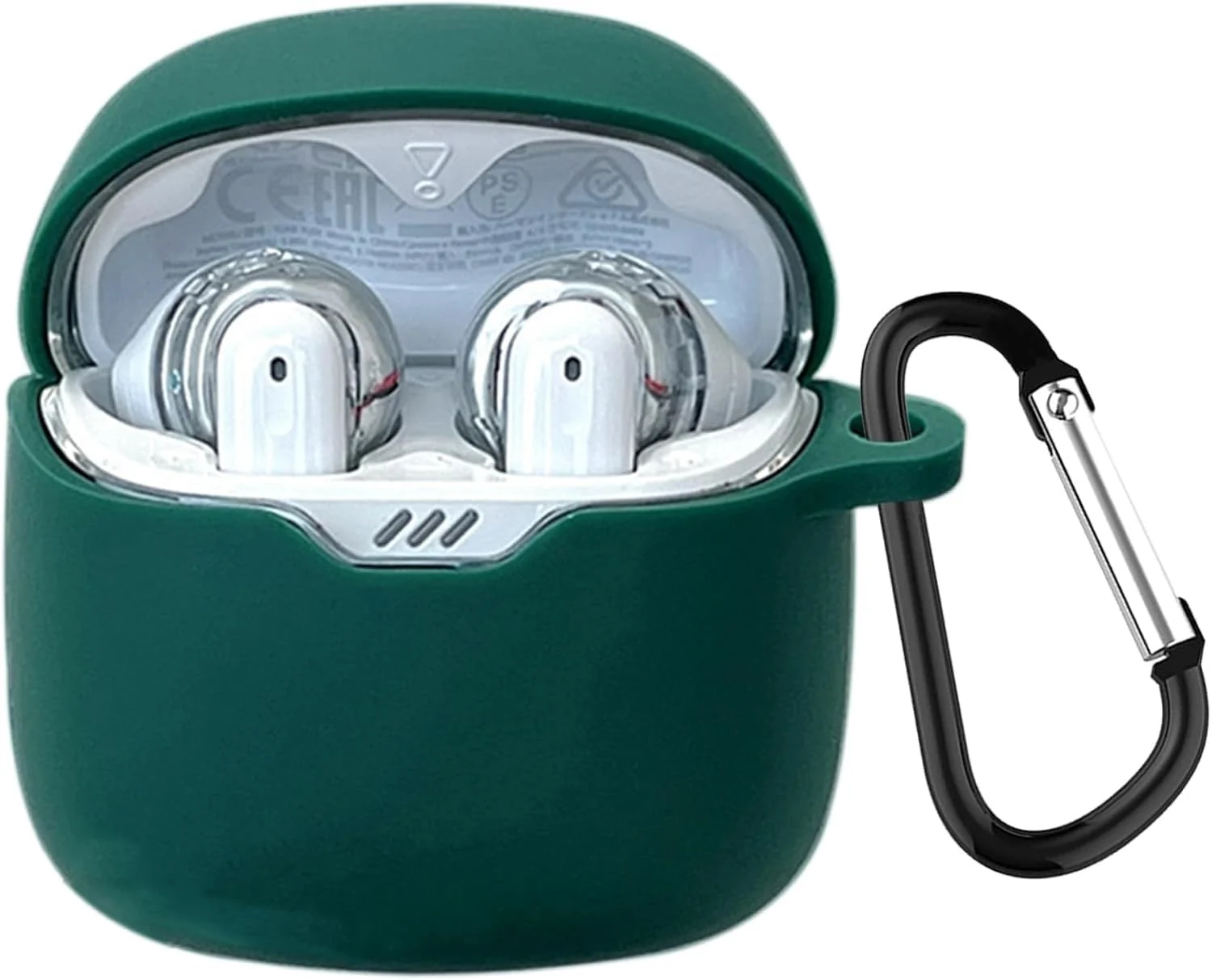 DL3 Mobilak Silicone Case Compatible with JBL Tune Flex Earbuds, Soft Silicone Protective Case Cover, Shockproof Sleeve with Carabiner For JBL Tune Flex - Green