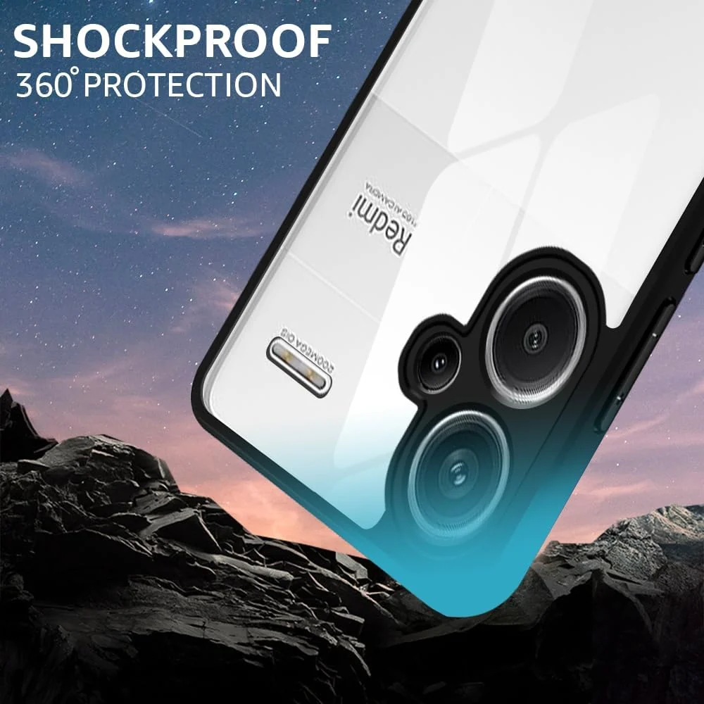 DL3 Mobilak Clear TPU Case for Xiaomi Redmi Note 13 Pro + Plus 5G, Camera protection, Shock-absorbing protection, Scratch-resistant surface - Black