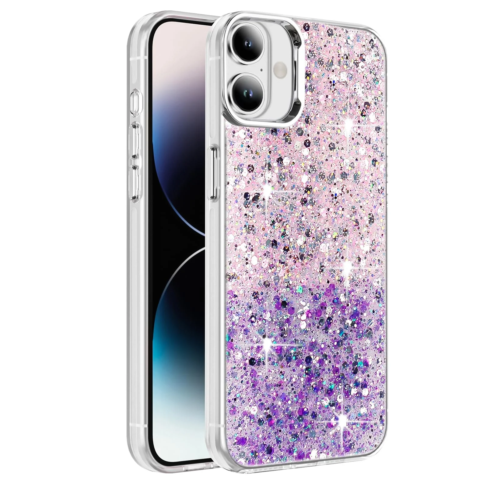 DL3 Mobilak Glitter Rhinestone Protective Case for iPhone 17 6.3-Inch with Shockproof Design