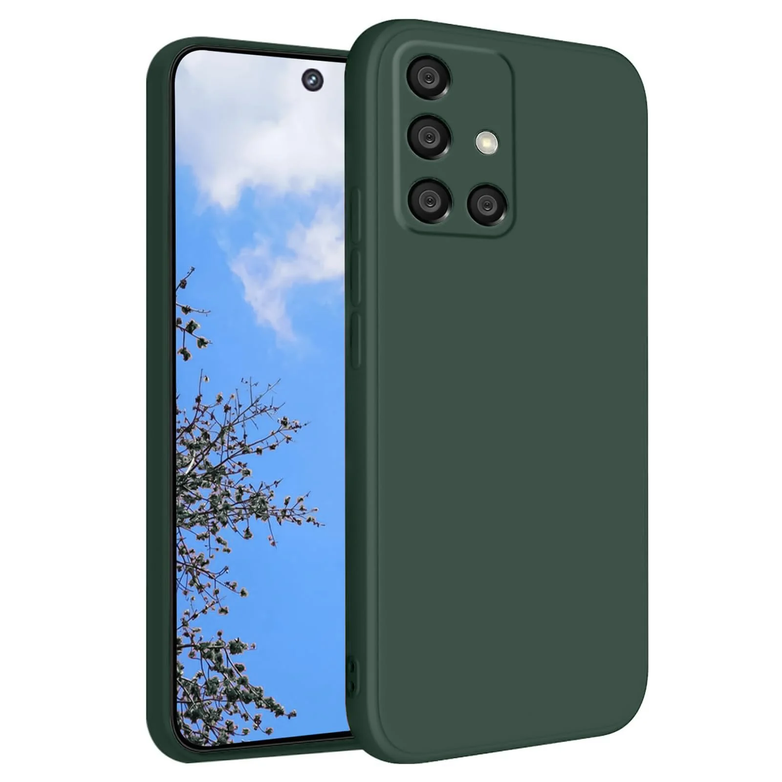 DL3 Mobilak Soft Silicone Protective Case for Samsung Galaxy A51 with Microfiber Lining and Shockproof Design - Green