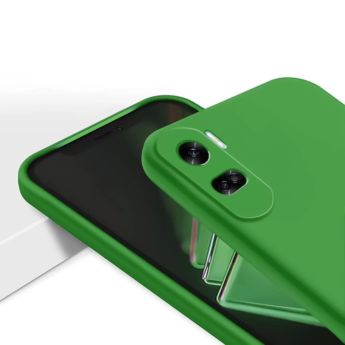 DL3 Mobilak Silicone Protective Case for Honor 90 Lite, Shock-absorbing protection, Scratch-resistant surface, Soft microfiber lining - Neon Green