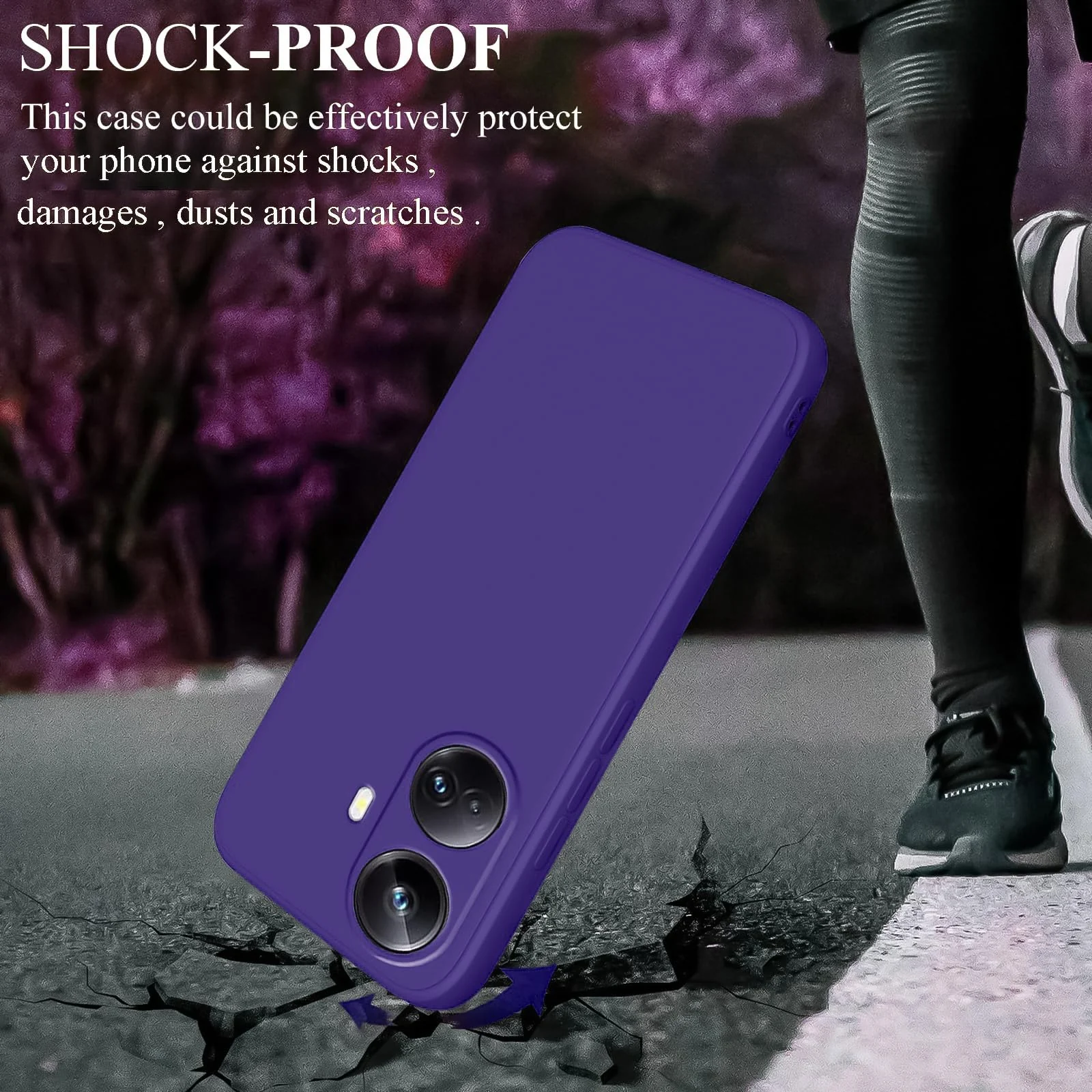 DL3 Mobilak Soft Silicone Protective Case for realme 10 pro plus with Microfiber Lining and Shockproof Design - Purple