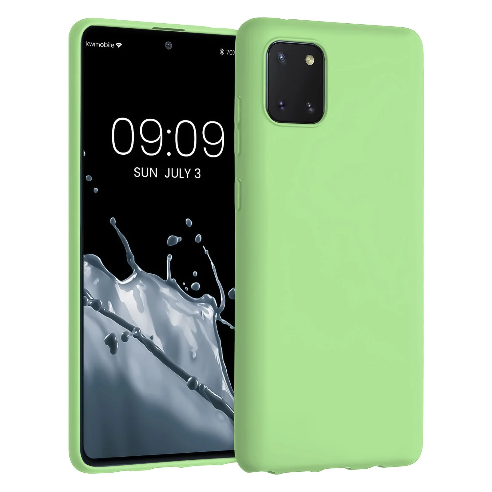 Dl3 Mobilak Samsung Galaxy Note 10 lite/ A81 Case,Soft Flexible Silicone Gel Rubber Bumper Cover,Full Body Shockproof Protective Phone Case (Light Green)