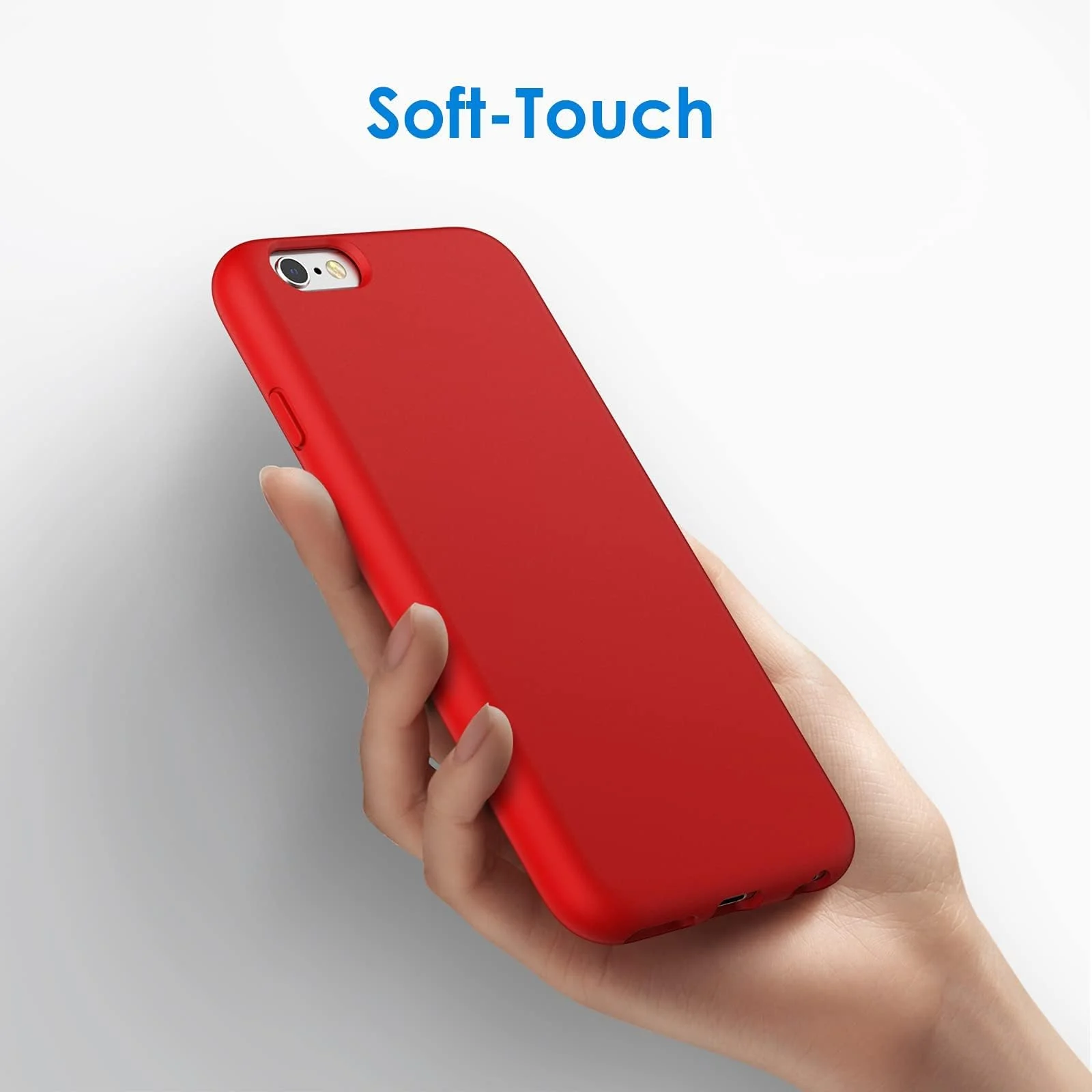 DL3 Mobilak Liquid Silicone Protective Case for iPhone 6 / 6S with Camera Protection and Microfiber Lining - Red
