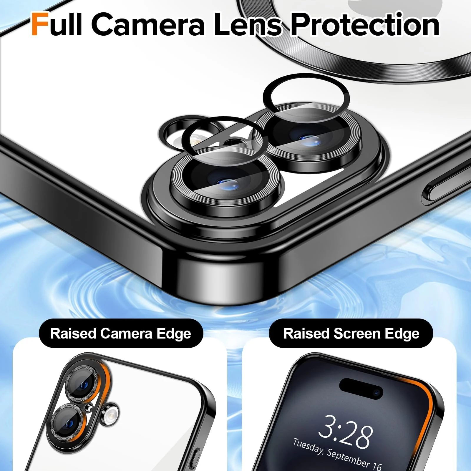 DL3 Mobilak Plated-Edge TPU Protective Case with Camera Protection for iPhone 16 Plus - Black