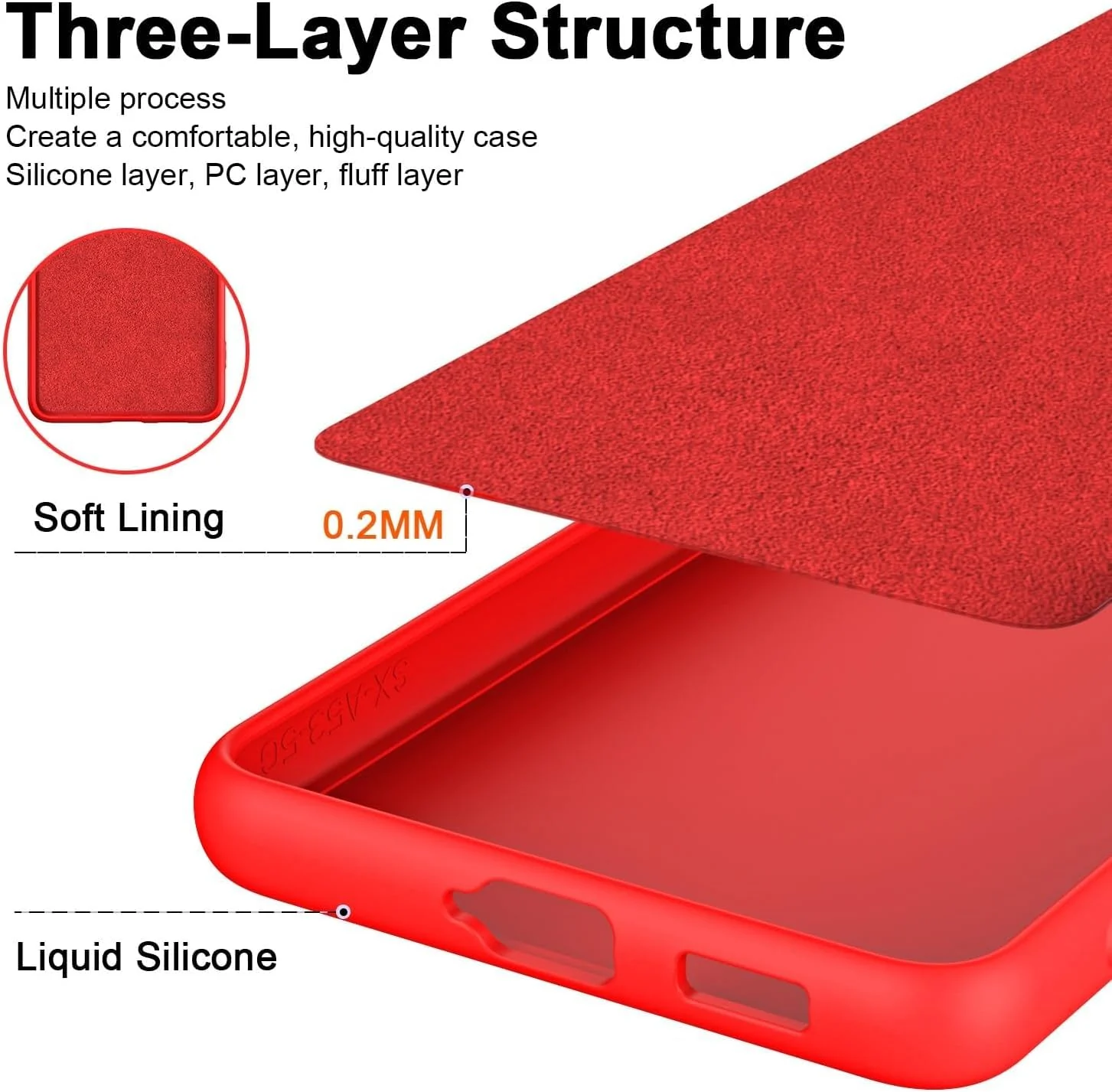 DL3 Mobilak OPPO A98 Case, Soft Flexible Silicone Gel Rubber Bumper Cover, Full Body Shockproof Protective Phone Case - Red