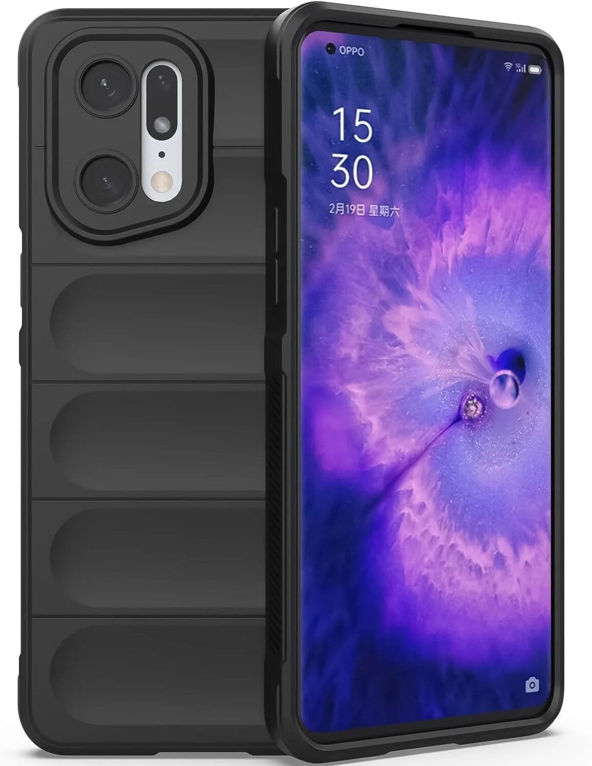 DL3 Mobilak Flexible Silicone and TPU Protective Case with Camera Protection for OPPO Find X5 - Black