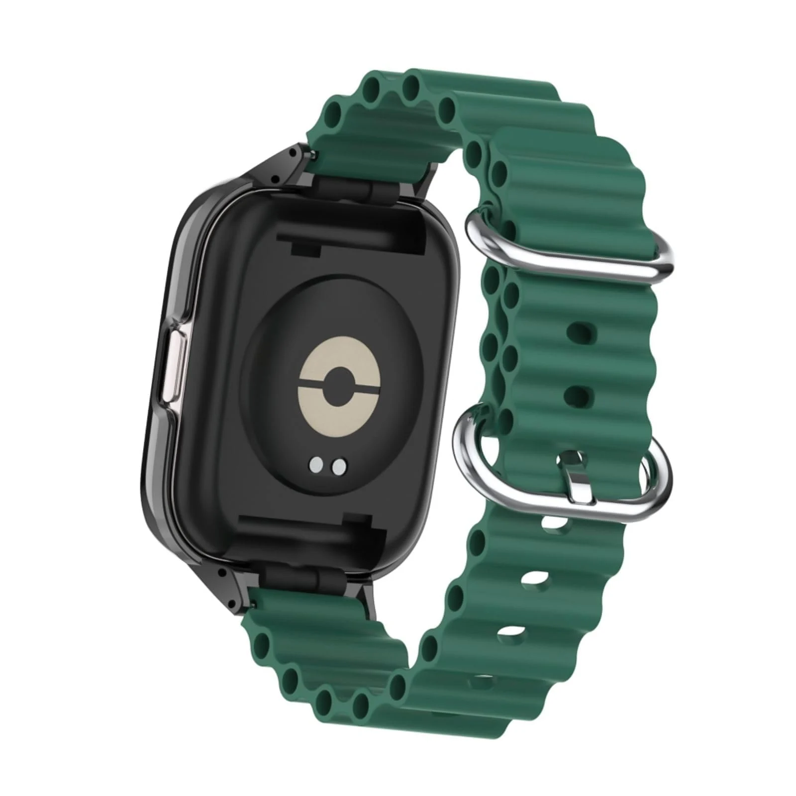 DL3 Mobilak Ocean Strap Compatible with Xiaomi Redmi Watch 2 Lite/Poco Watch/Horloge 2, Adjustable Silicone Strap with Metal Buckle, Band With Frame Metal Women Men Replacement Strap - Green