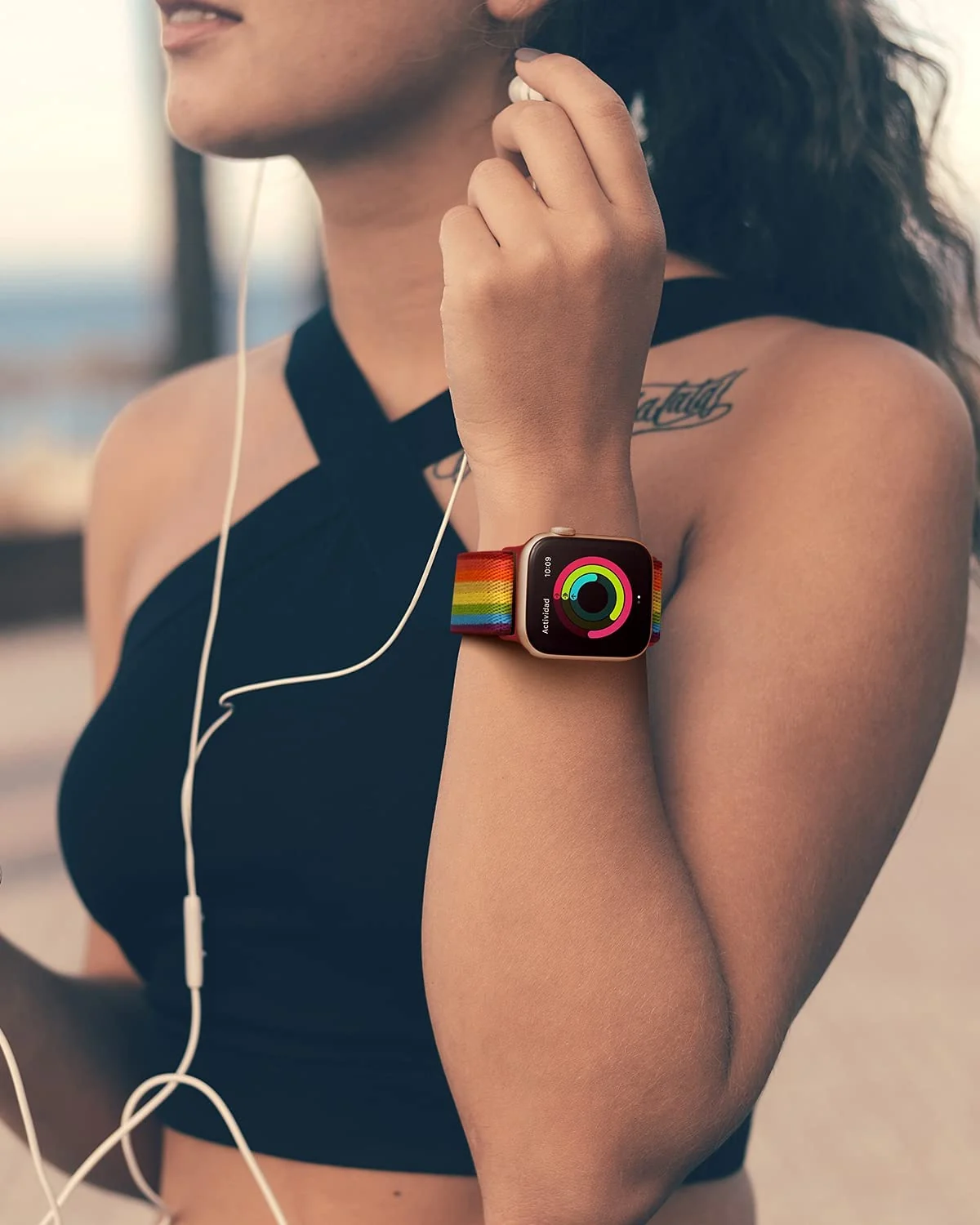 DL3 Mobilak Nylon Solo Loop Stretchy Straps For Apple Watch Band 49mm 45mm 44mm 42mm 41mm 40mm 38mm, Elastic Wristbands for Series 8 Ultra 7 6 5 4 3 2 1 Se (Multi Color, 38MM/40MM/41MM), unisex-adult - Black