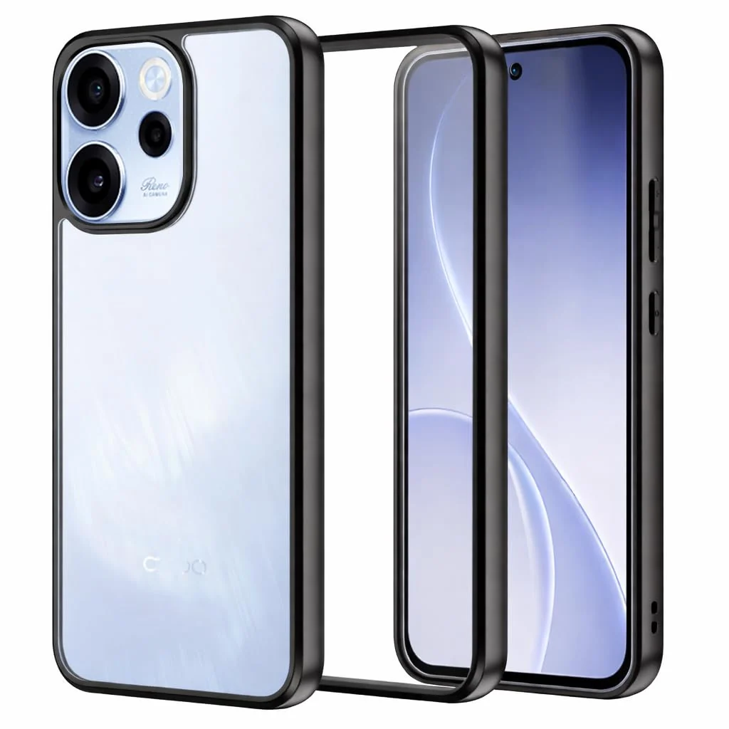 Dl3 Mobilak Compatible with Realme GT5 Pro Case Transparent, Military-Grade Shockproof Anti-Yellowing, Slim Protective Phone Case Full Bumper Cover With Camera Lens Protective - Black