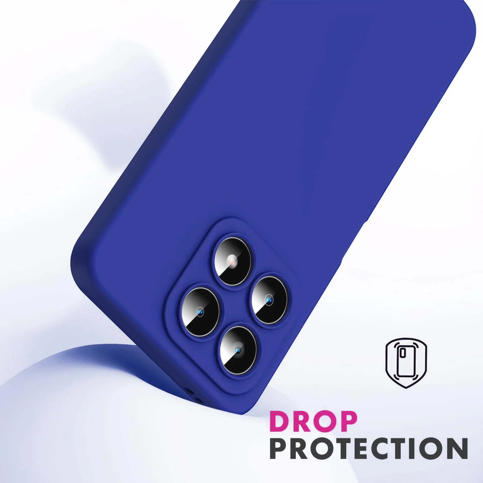 DL3 Mobilak Liquid Silicone Protective Case with Soft Microfiber Lining with Full Camera Protection for Honor X8A - Pepsi