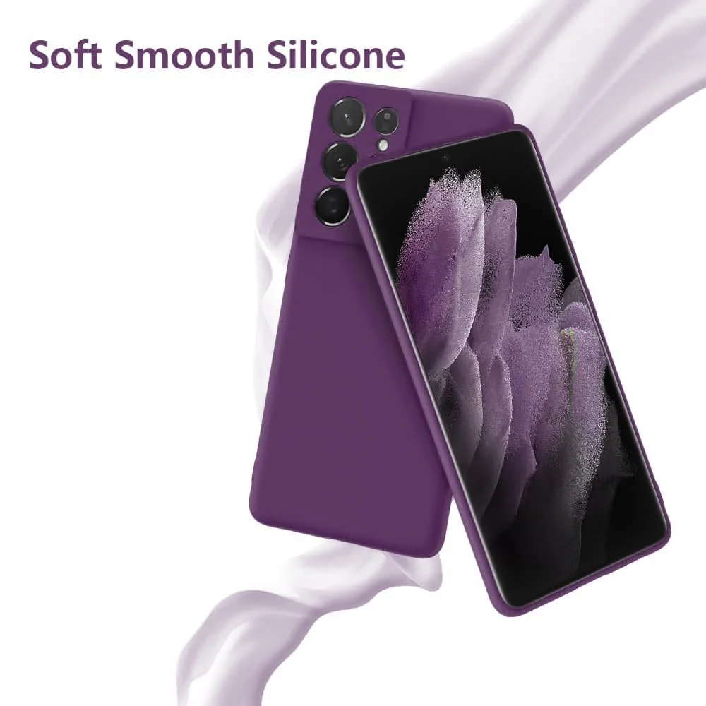 DL3 Mobilak Silicone Protective Case for Samsung Galaxy S21 Ultra 5G, Shock-absorbing protection, Scratch-resistant surface, Soft microfiber lining - Violet