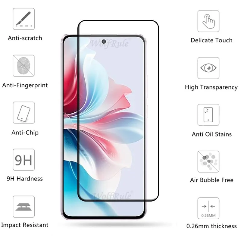 DL3 Mobilak 5D Full Glass Screen Protector For OPPO Reno 11F Black Frame - Clear