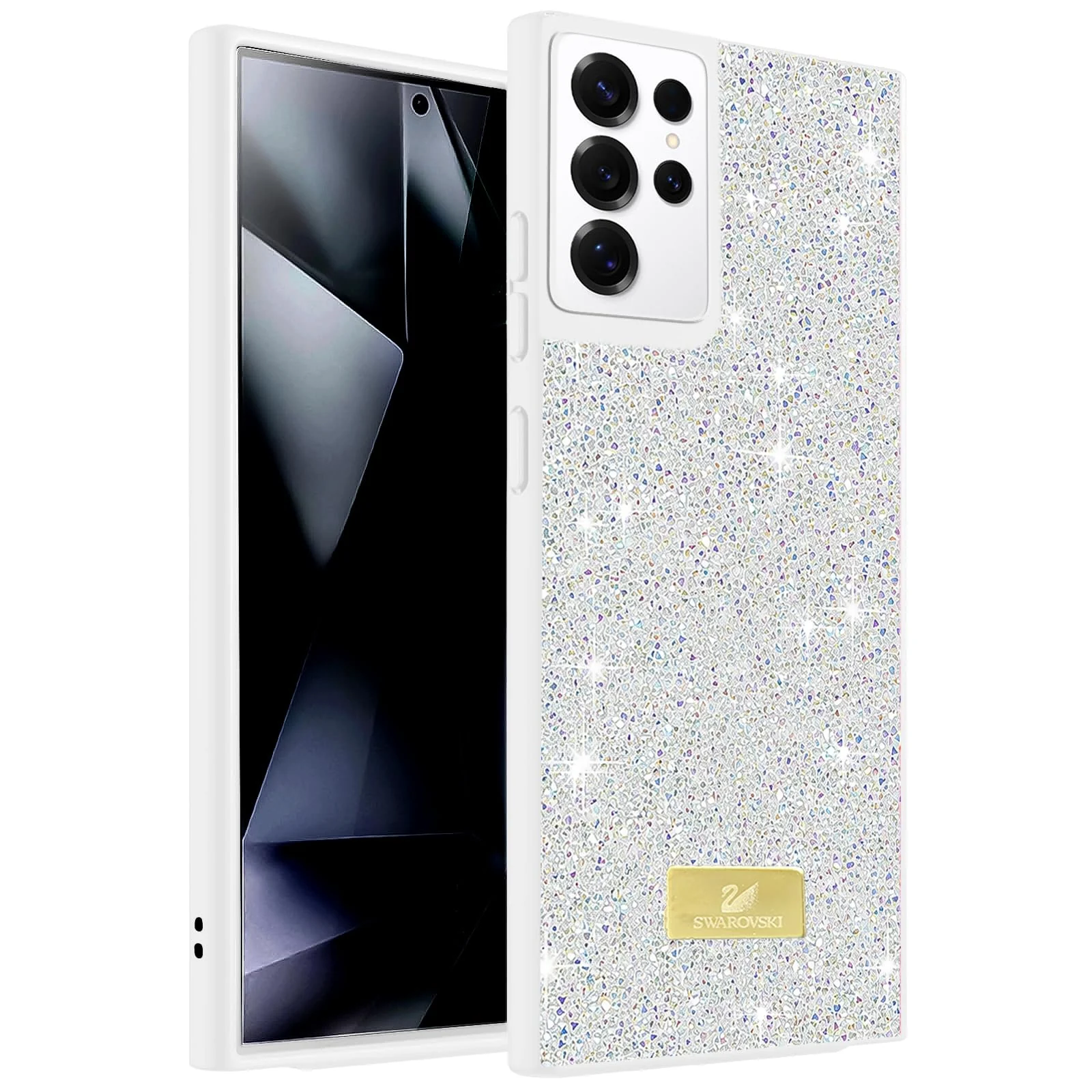 Case For Samsung Galaxy S21 Ultra Case Glitter, Sparkle Diamond Crystal Bling Case with Bling, Ultra Thin Lightweight Full Body Shockproof Anti-Scratch Protective Cover - Black