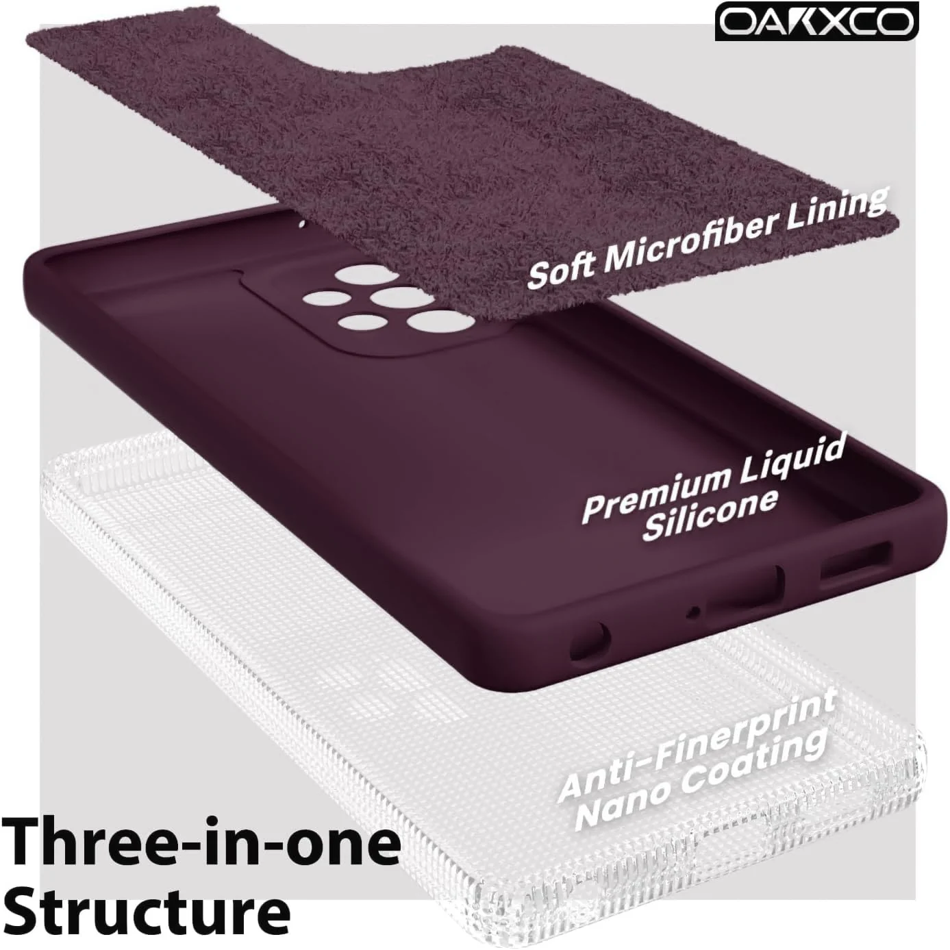 DL3 Mobilak Liquid Silicone Protective Case with Soft Microfiber Lining with Full Camera Protection for Samsung Galaxy A73 - Wine Red