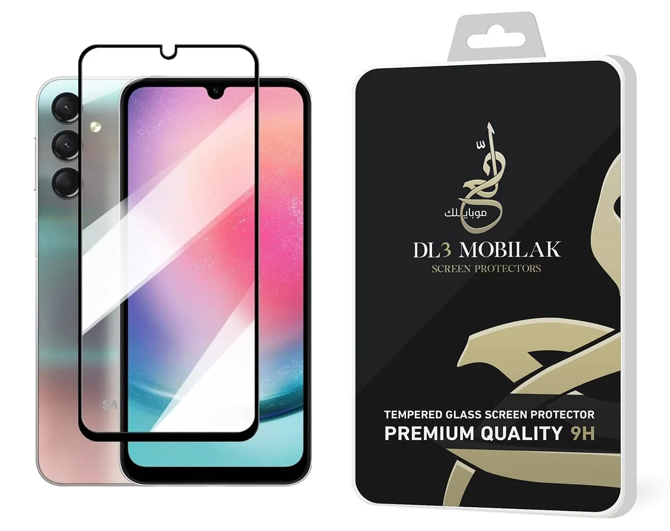 DL3 Mobilak 5D Full Glass Screen Protector For Samsung Galaxy A34 5G Black Frame - Clear