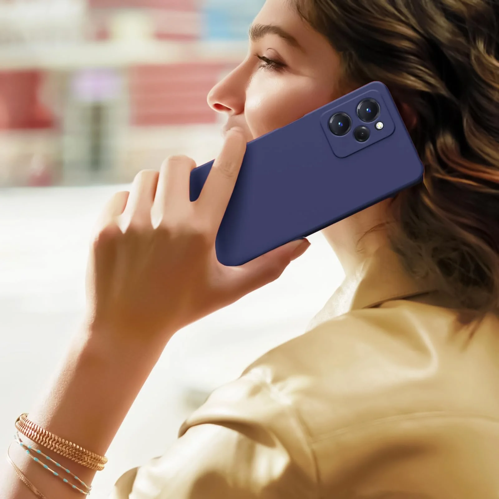 DL3 Mobilak Silicone Protective Case for POCO X5 Pro 5G, Shock-absorbing protection, Scratch-resistant surface, Soft microfiber lining - Blue 2