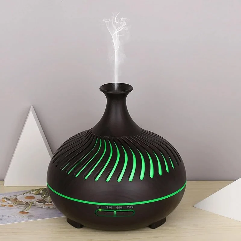 Mobigon Essential Oil Diffuser, Aromatherapy Diffuser 500ml with Remote Control, 4 Timer & Auto-Off Safety Switch, 7 Color LED Lights Mode, 10 Hours Quiet Humidifier for Bedroom - C.Dark Woody