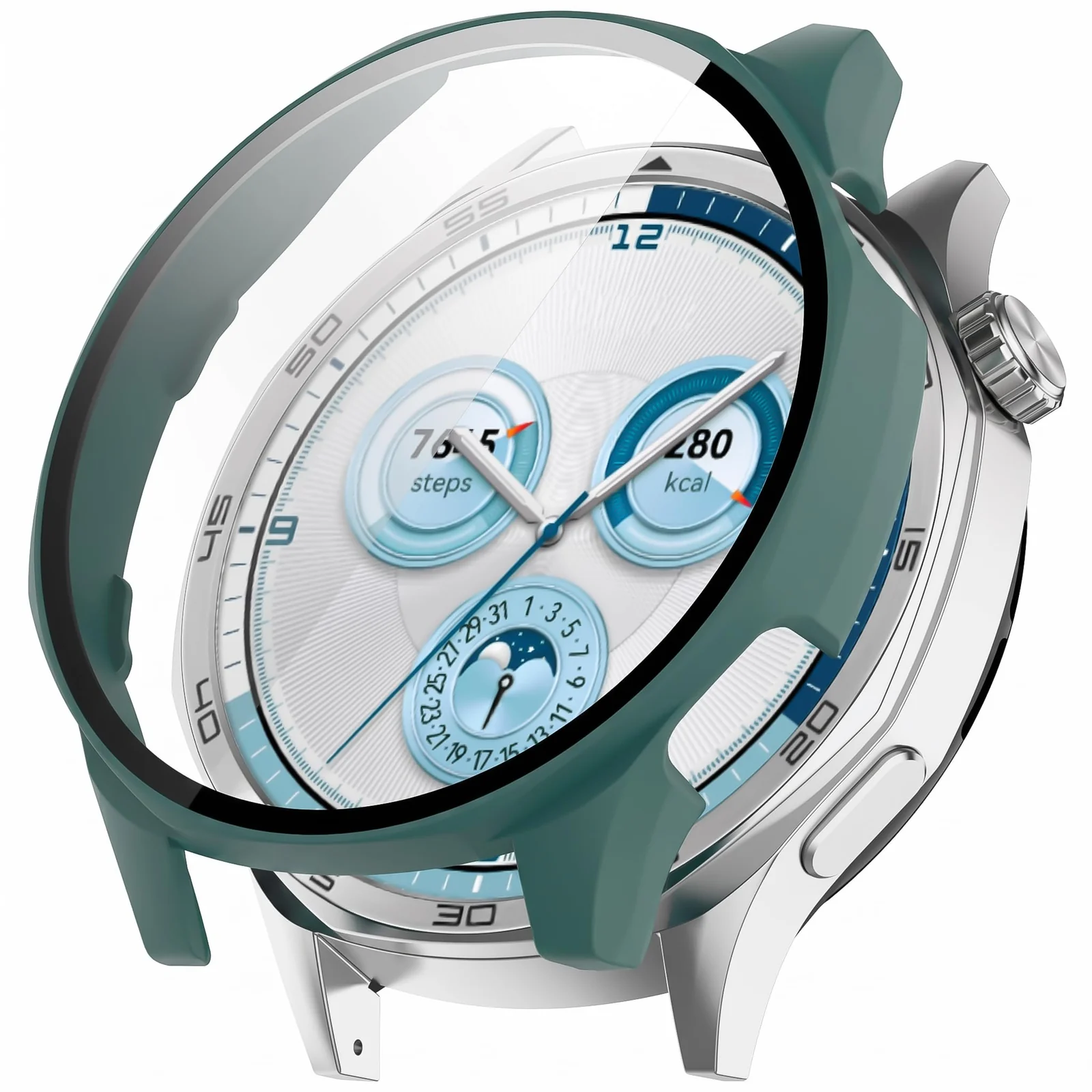 DL3 MOBILAK Full-Coverage Watch Case with Tempered Glass for Huawei Watch GT 4 46 mm, Green