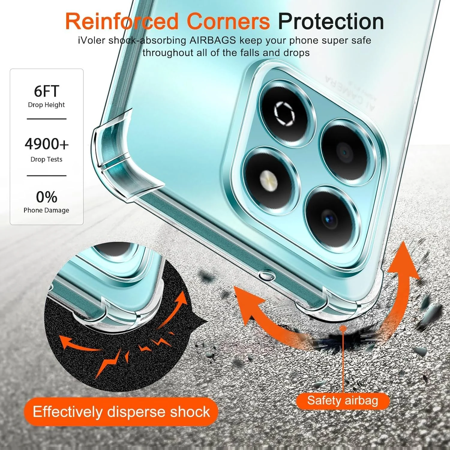 DL3 Mobilak Clear TPU Case for Honor X6b, Camera protection, Shock-absorbing protection, Scratch-resistant surface - Clear