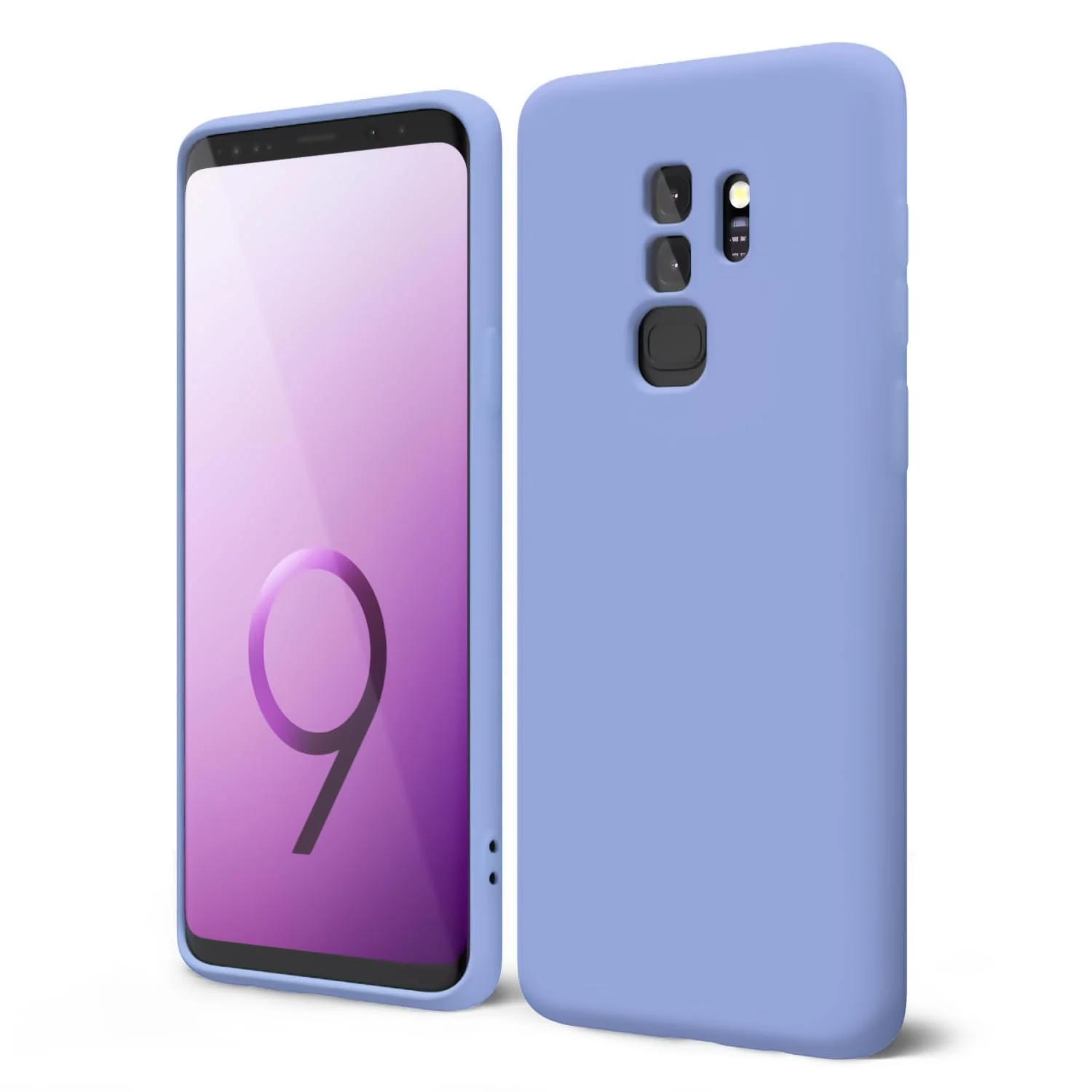 DL3 Mobilak Liquid Silicone Protective Case with Soft Microfiber Lining with Full Camera Protection for Samsung Galaxy S9 Plus - Baby Blue