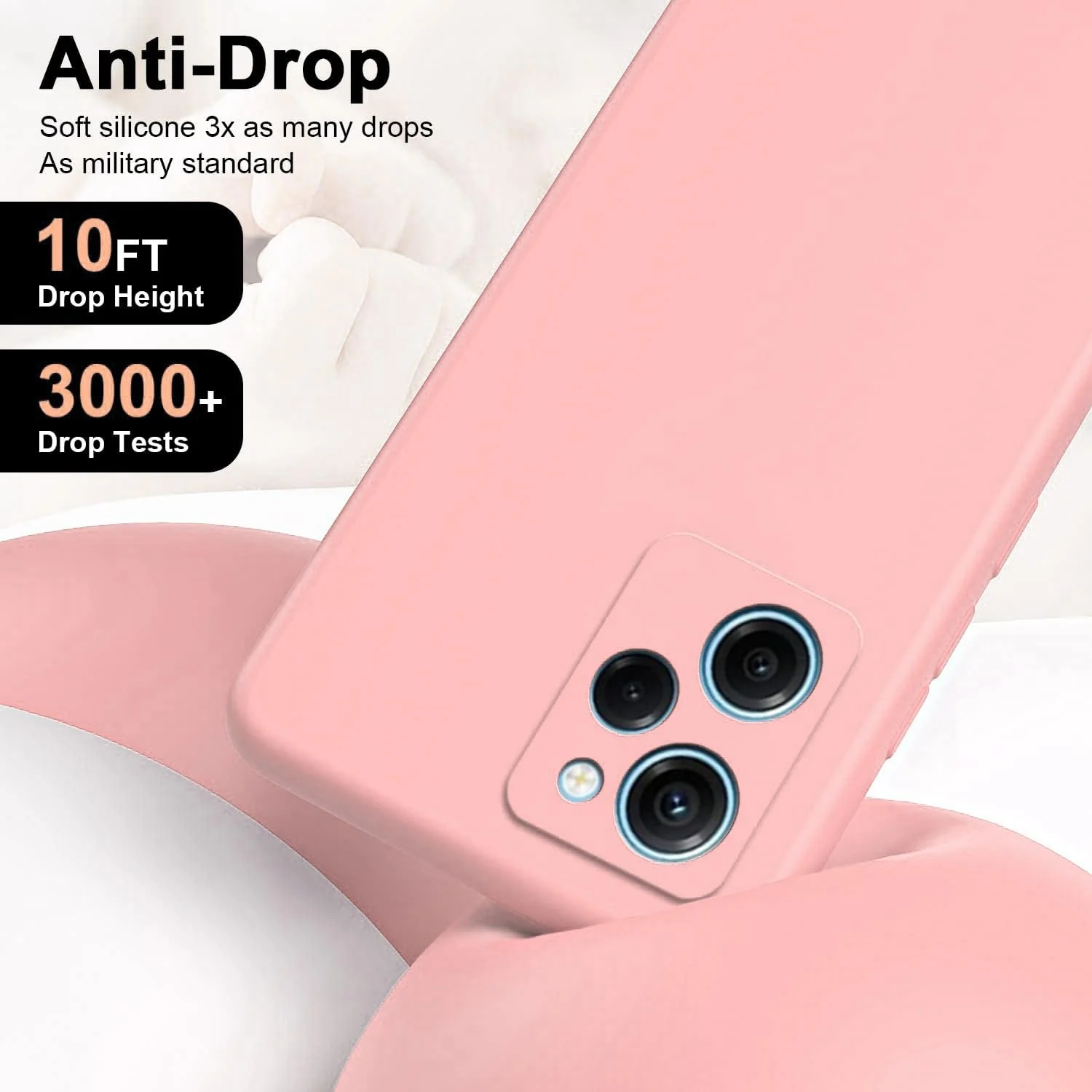 DL3 Mobilak Soft Silicone Protective Case for POCO X5 Pro 5G with Microfiber Lining and Shockproof Design - Pink Sand