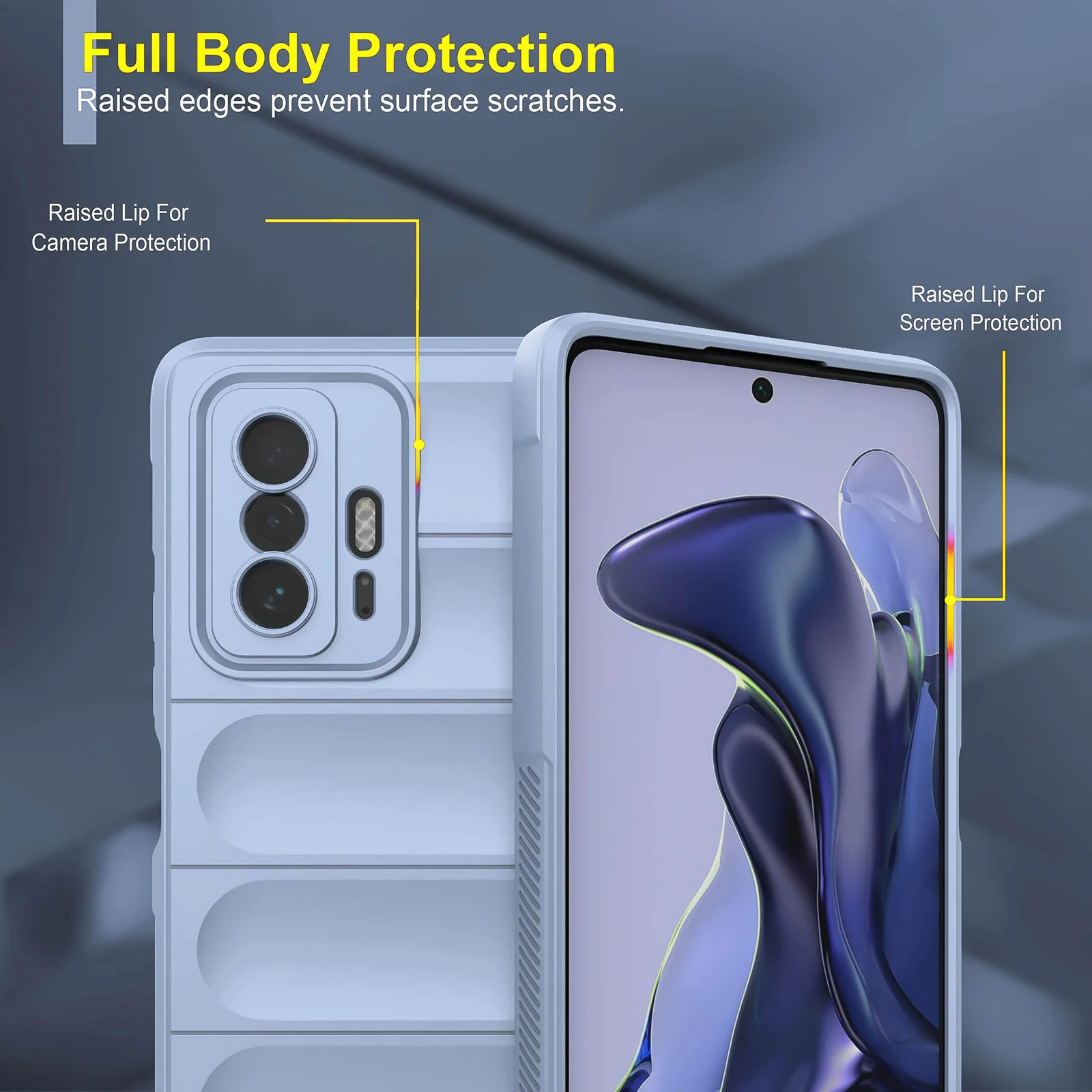 DL3 Mobilak Rugged Protective Case for Xiaomi 11T 5G / Xiaomi 11T Pro 5G, Camera protection, Shock-absorbing protection, Non-slip grip - Baby Blue
