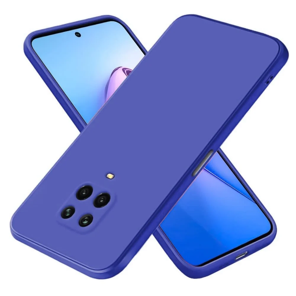 DL3 Mobilak Silicone Protective Case for Xiaomi Redmi Note 9S / 9 Pro / 9 Pro Max, Shock-absorbing protection, Scratch-resistant surface, Soft microfiber lining - Light Blue