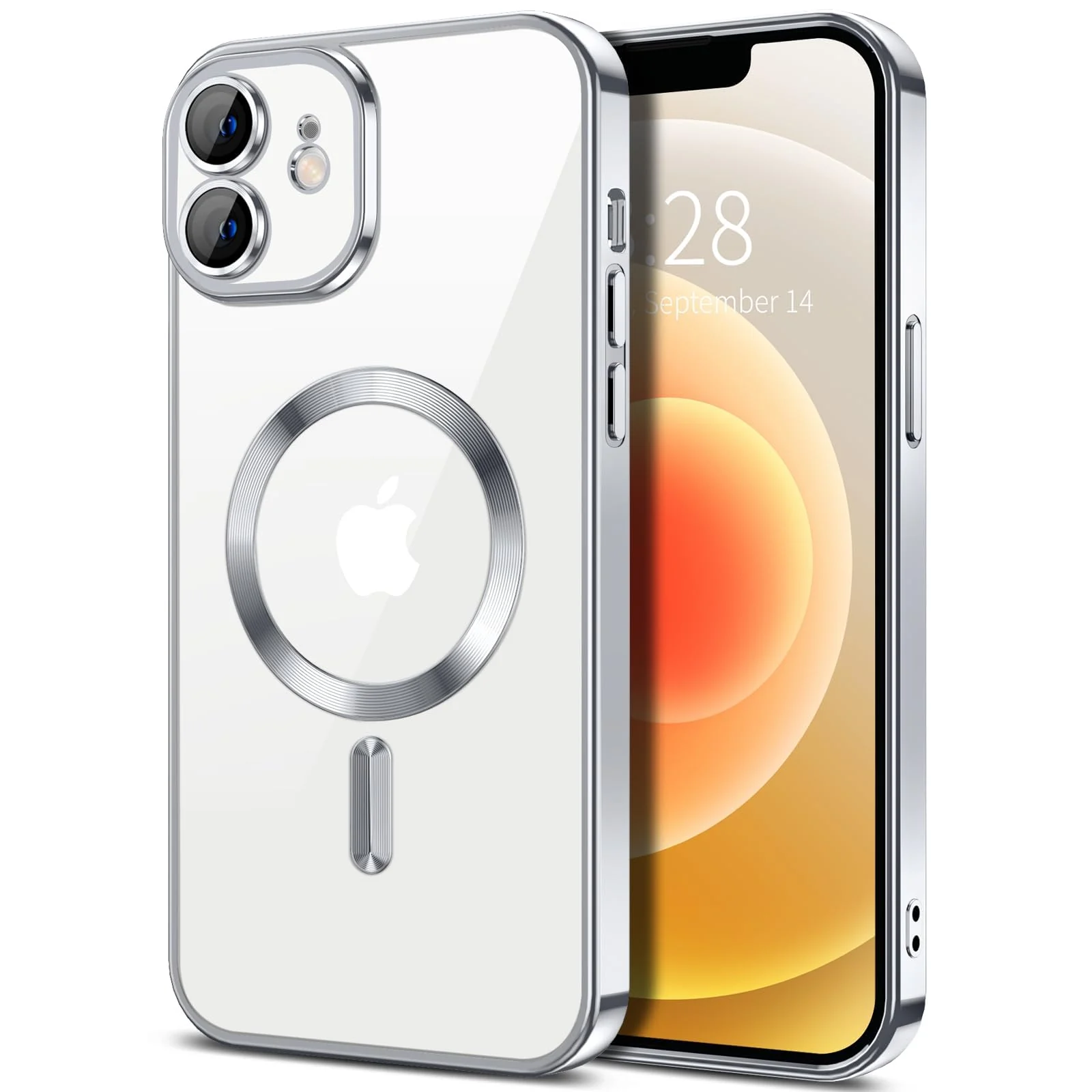 DL3 Mobilak Plated-Edge Protective Case for iPhone 12, Compatible with MagSafe accessories, Built-in magnetic car-mount support, Camera protection