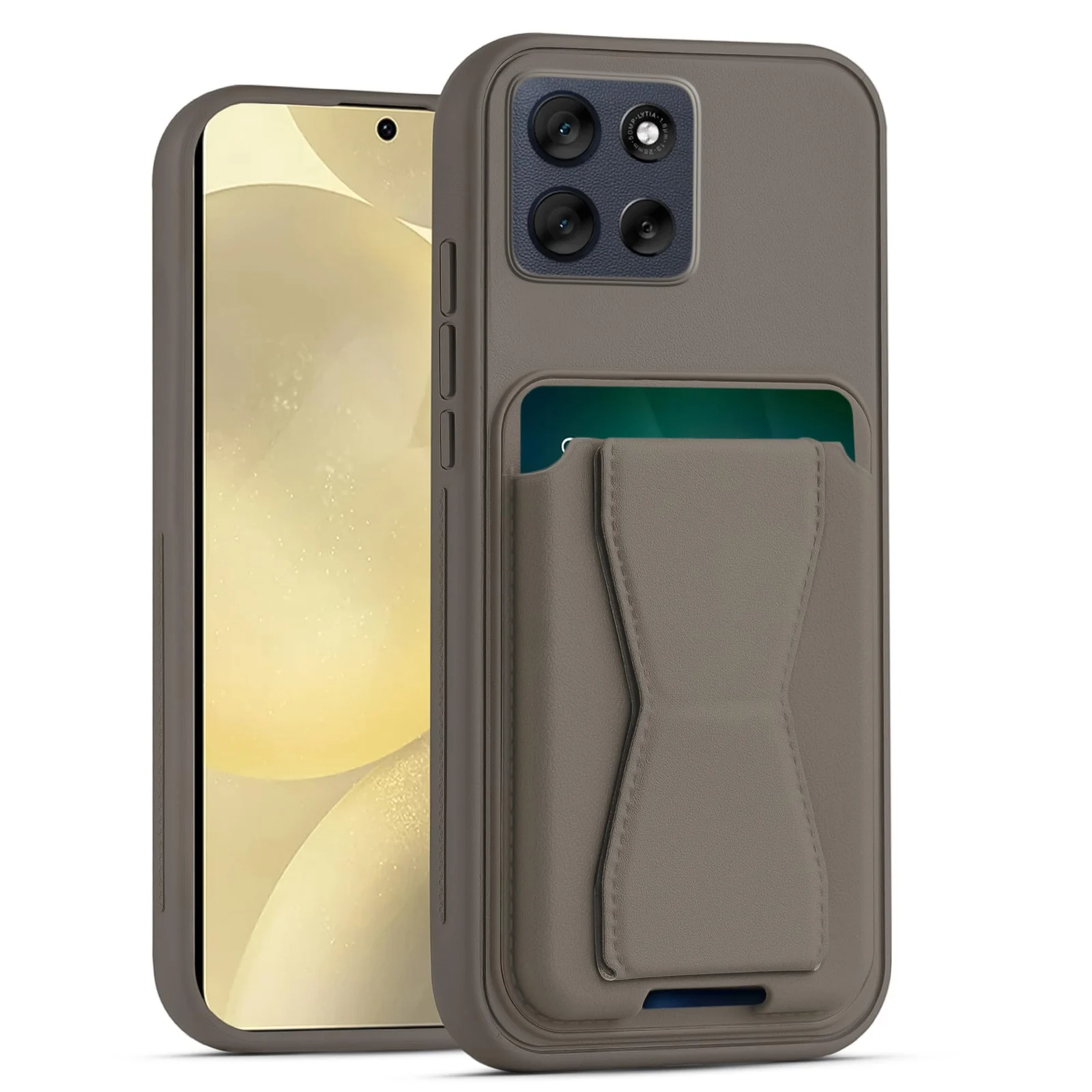 DL3 Mobilak Leather Wallet Case Compatible with Motorola Moto G75, Leather Back Cover With TPU Frame, Shockproof Protective Phone Case with Card Holder Stand