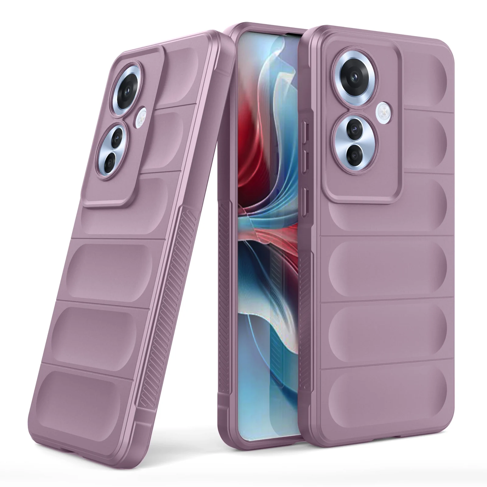 DL3 Mobilak Soft Silicone Protective Case for OPPO Reno 11F 5G with Camera Protection and Shockproof Design - Purple