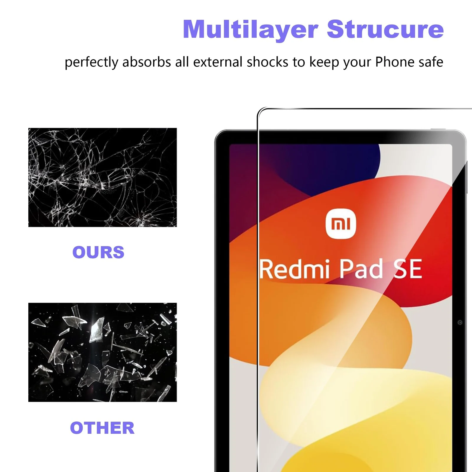 DL3 Mobilak Screen Protector For Xiaomi Redmi Pad SE 2023 11 Inch Tempered Glass Film [HD Crystal ] [Easy Installation] [Scratch Resistant] [9H Hardness] - Clear