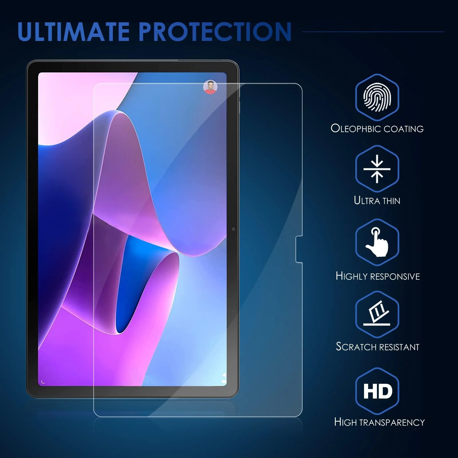 DL3 Mobilak Screen Protector For Lenovo Tab M10 3rd Gen 10.1 Inch (TB-328F/ TB-328X) Tempered Glass Film [HD Crystal ] [Easy Installation] [Scratch Resistant] [9H Hardness] - Clear