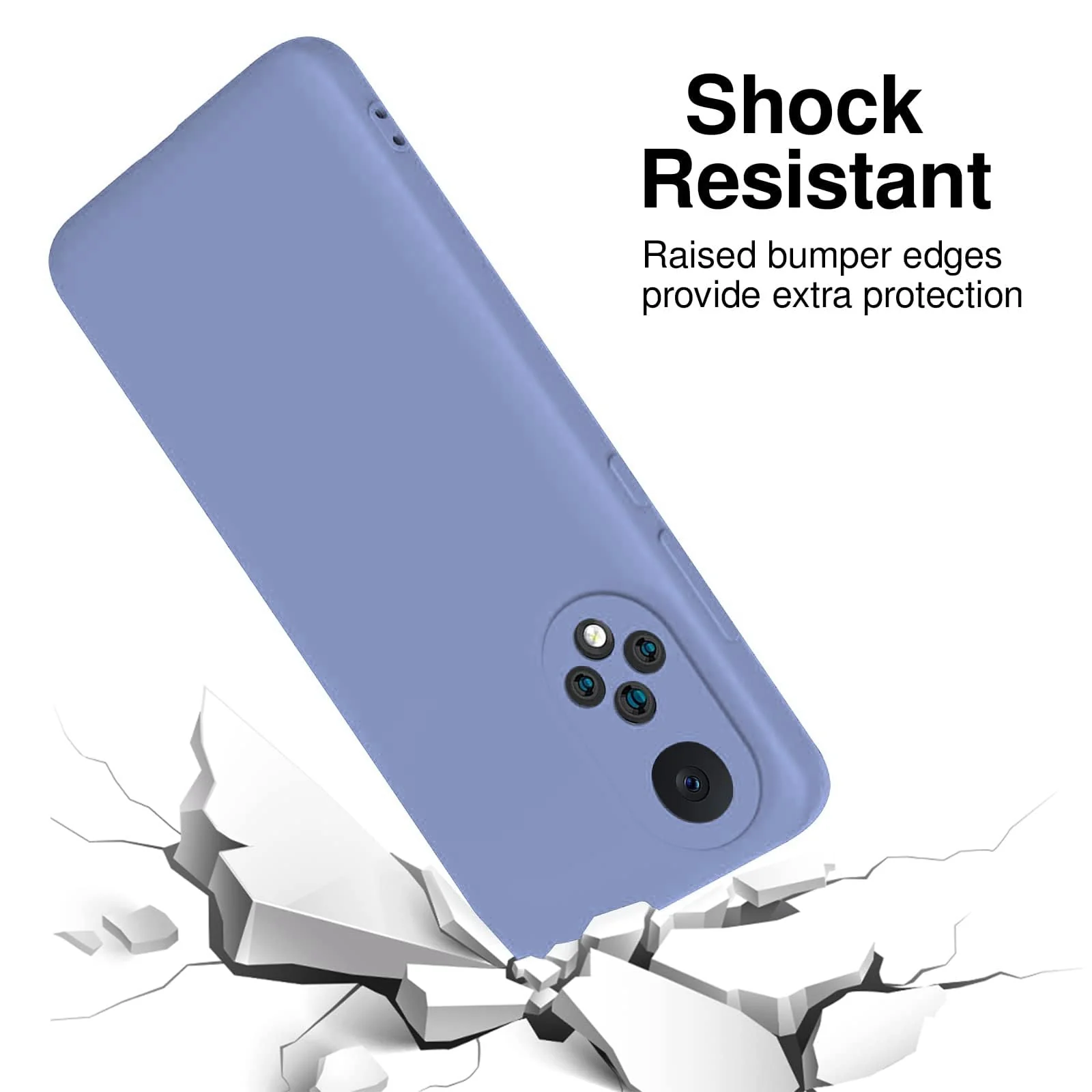 DL3 Mobilak Silicone Protective Case for Honor 50 / Huawei Nova 9, Shock-absorbing protection, Scratch-resistant surface, Soft microfiber lining - Baby Blue