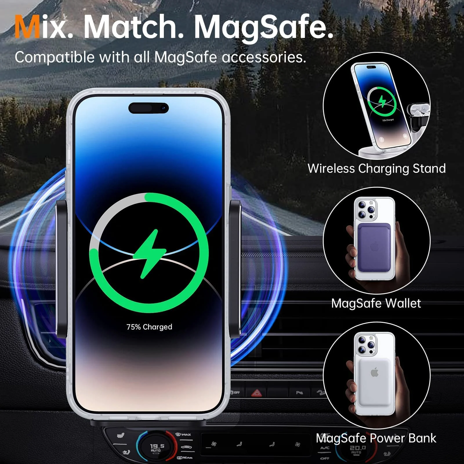 DL3 Mobilak Clear MagSafe-Compatible TPU Case for iPhone 12 Pro Max (6.7 Inch) - White